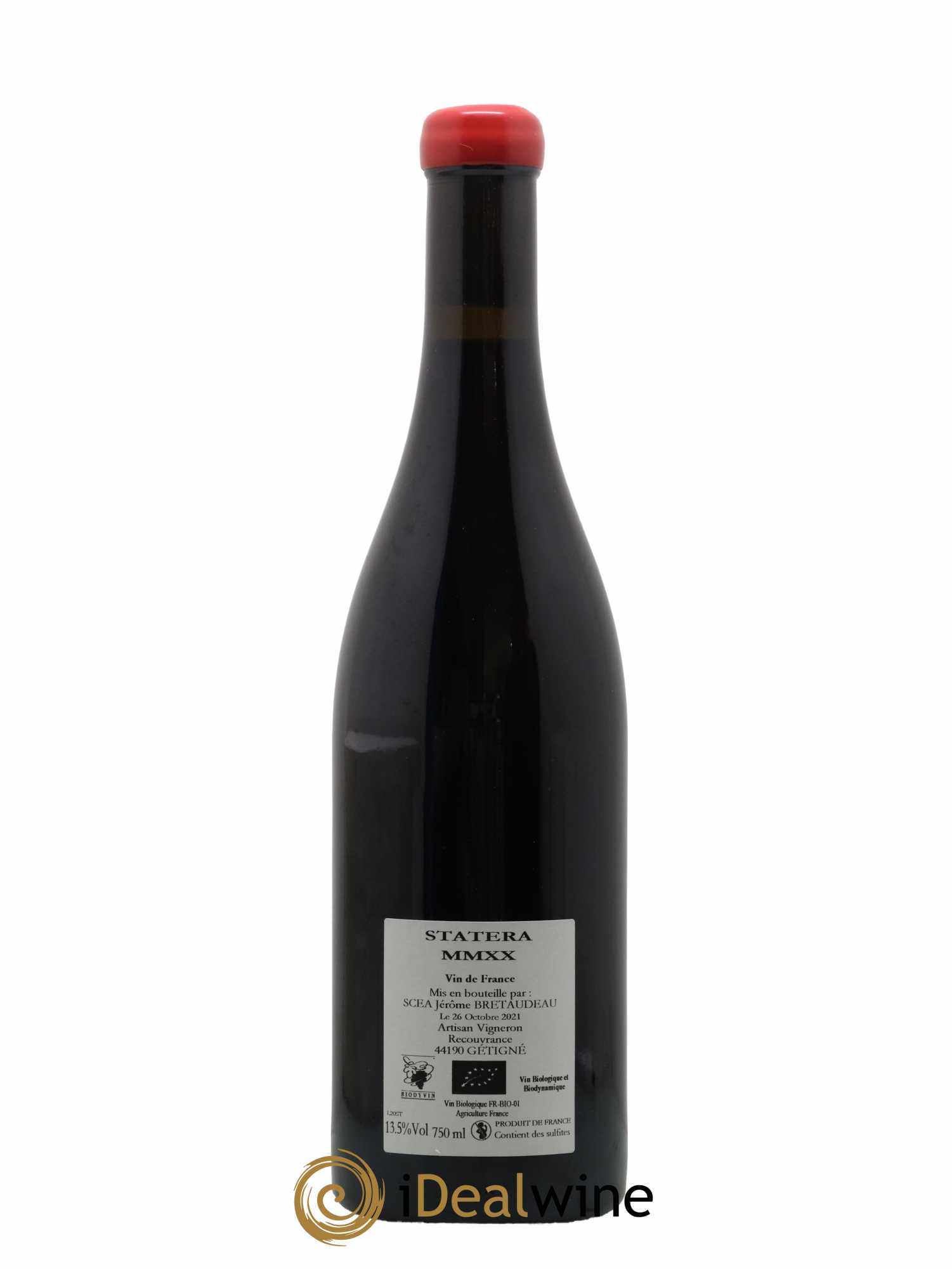 Vin de France Statera Jérôme Bretaudeau - Domaine de Bellevue 2020 - Lot de 1 bouteille - 1