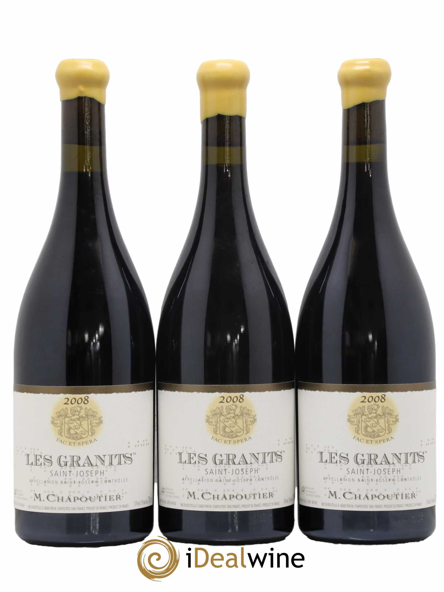 Saint-Joseph Les Granits Chapoutier 2008 - Lot de 3 bouteilles - 0