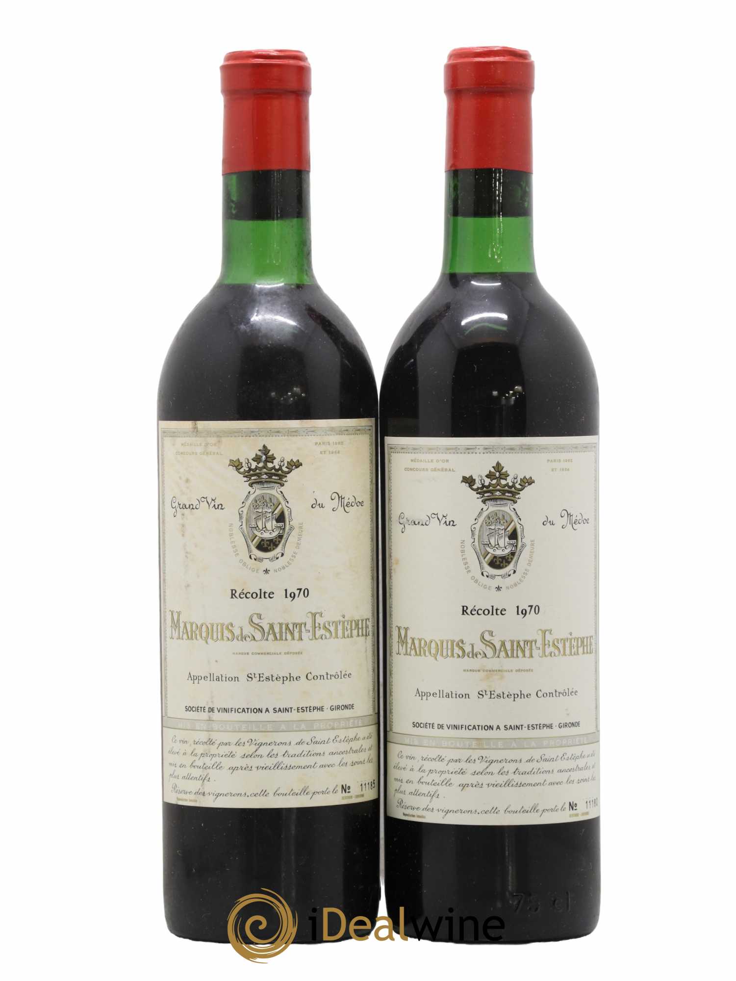 Marquis de Saint Estèphe 1970 - Lot of 2 bottles - 0