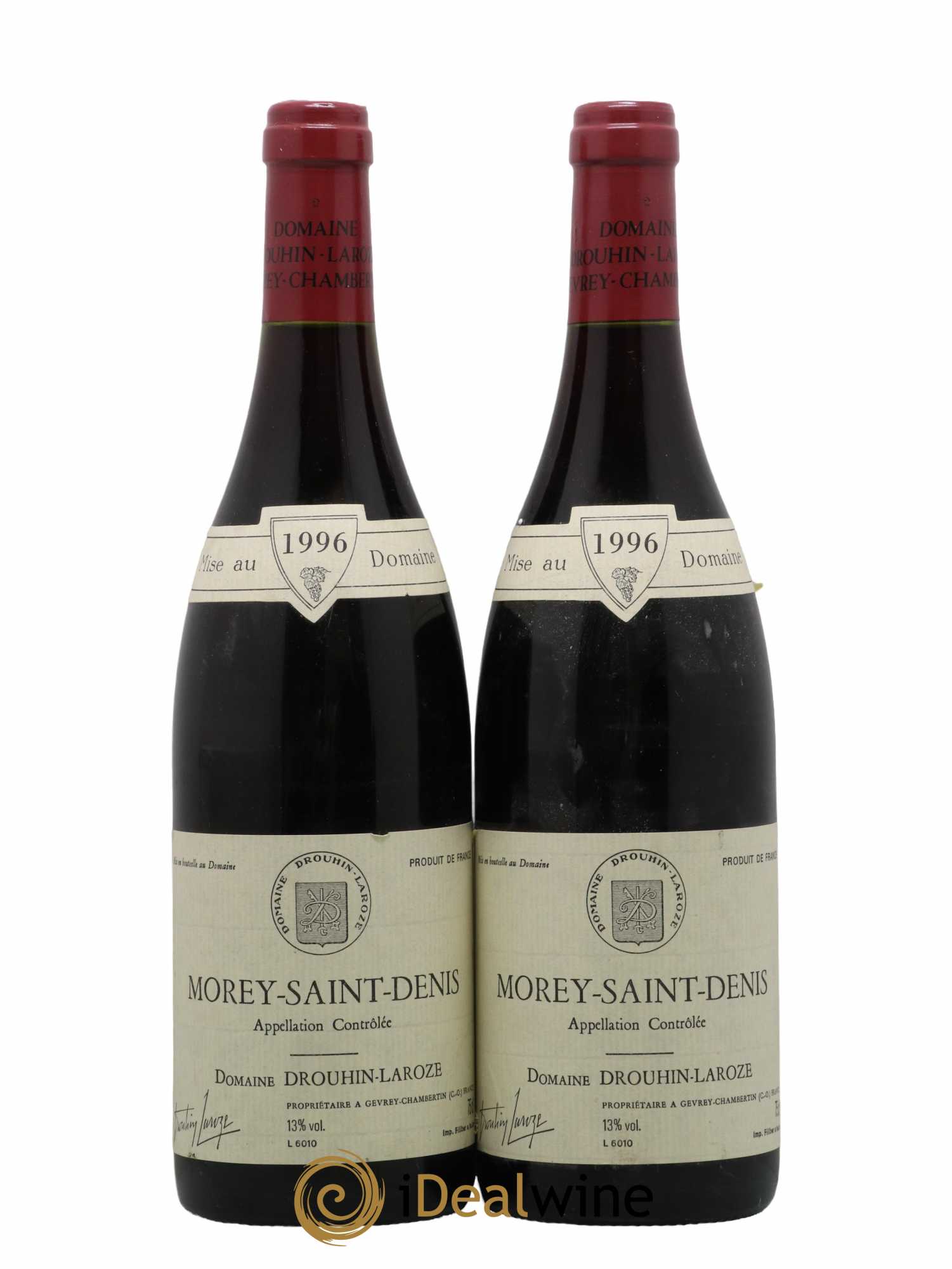 Morey-Saint-Denis Domaine Drouhin-Laroze (senza prezzo di riserva) 1996 - Lotto di 2 bottiglie - 0