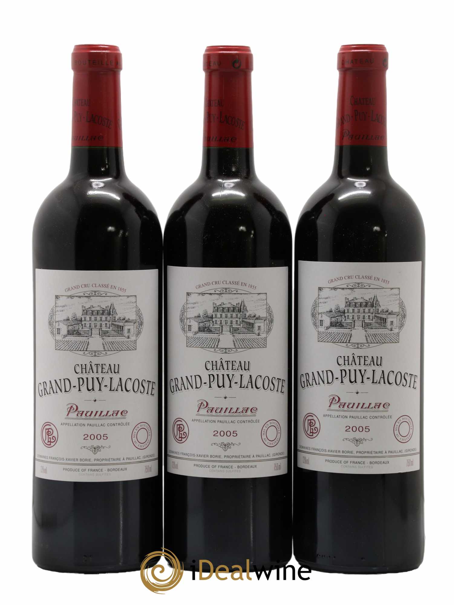 Château Grand Puy Lacoste 5ème Grand Cru Classé 2005 - Lot de 3 bouteilles - 0