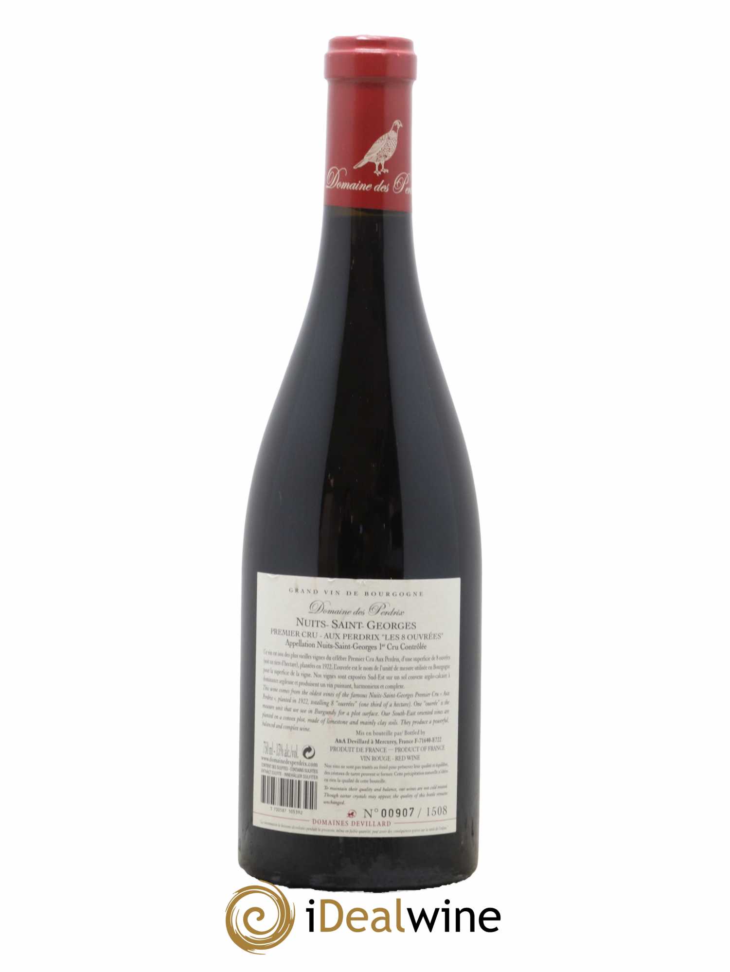 Nuits-Saint-Georges 1er Cru Aux Perdrix Les 8 Ouvrées Perdrix (Domaine des) 2017 - Lot de 1 bouteille - 1