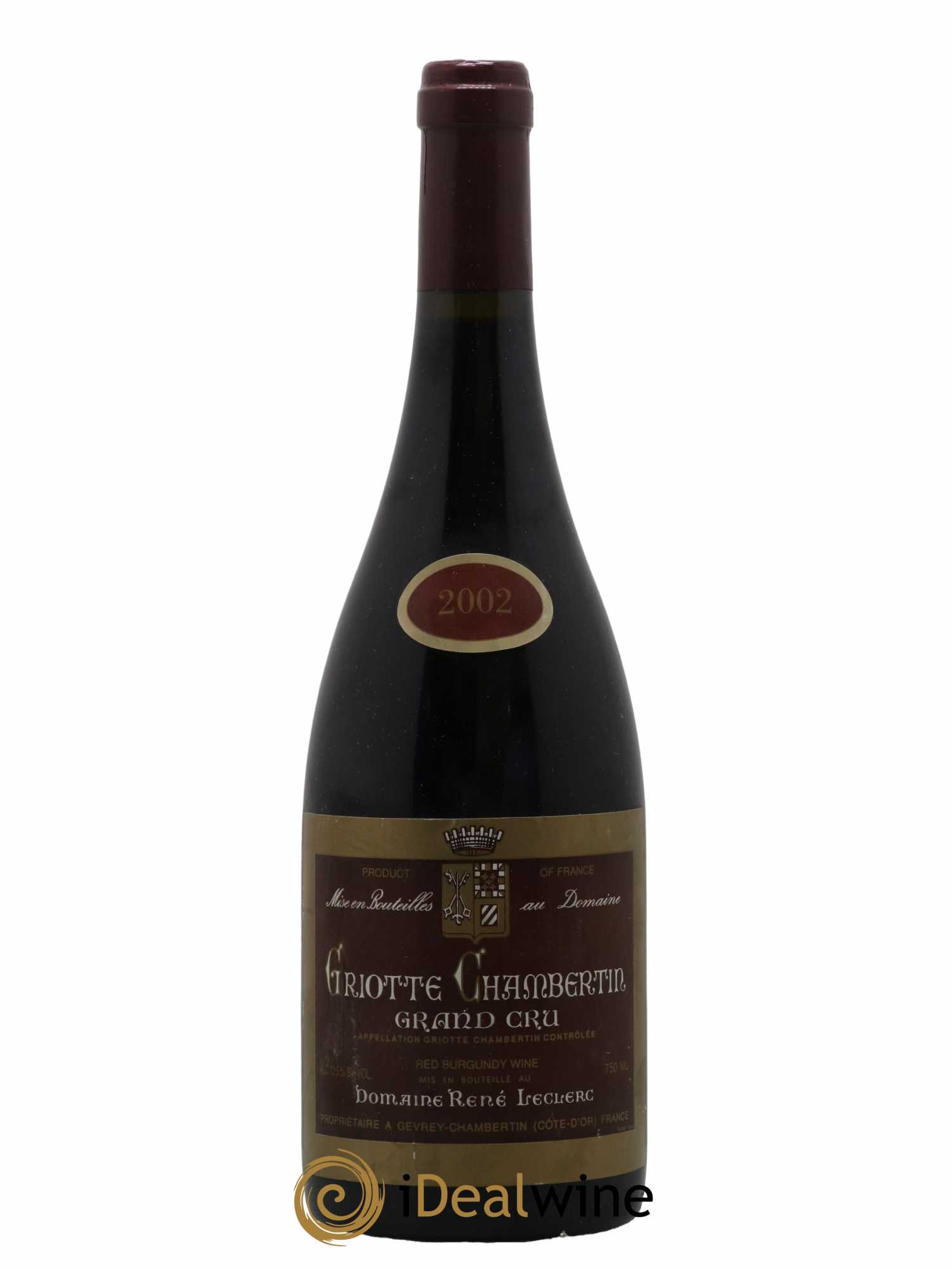 Griotte-Chambertin Grand Cru René Leclerc 2002 - Lot de 1 bouteille - 0