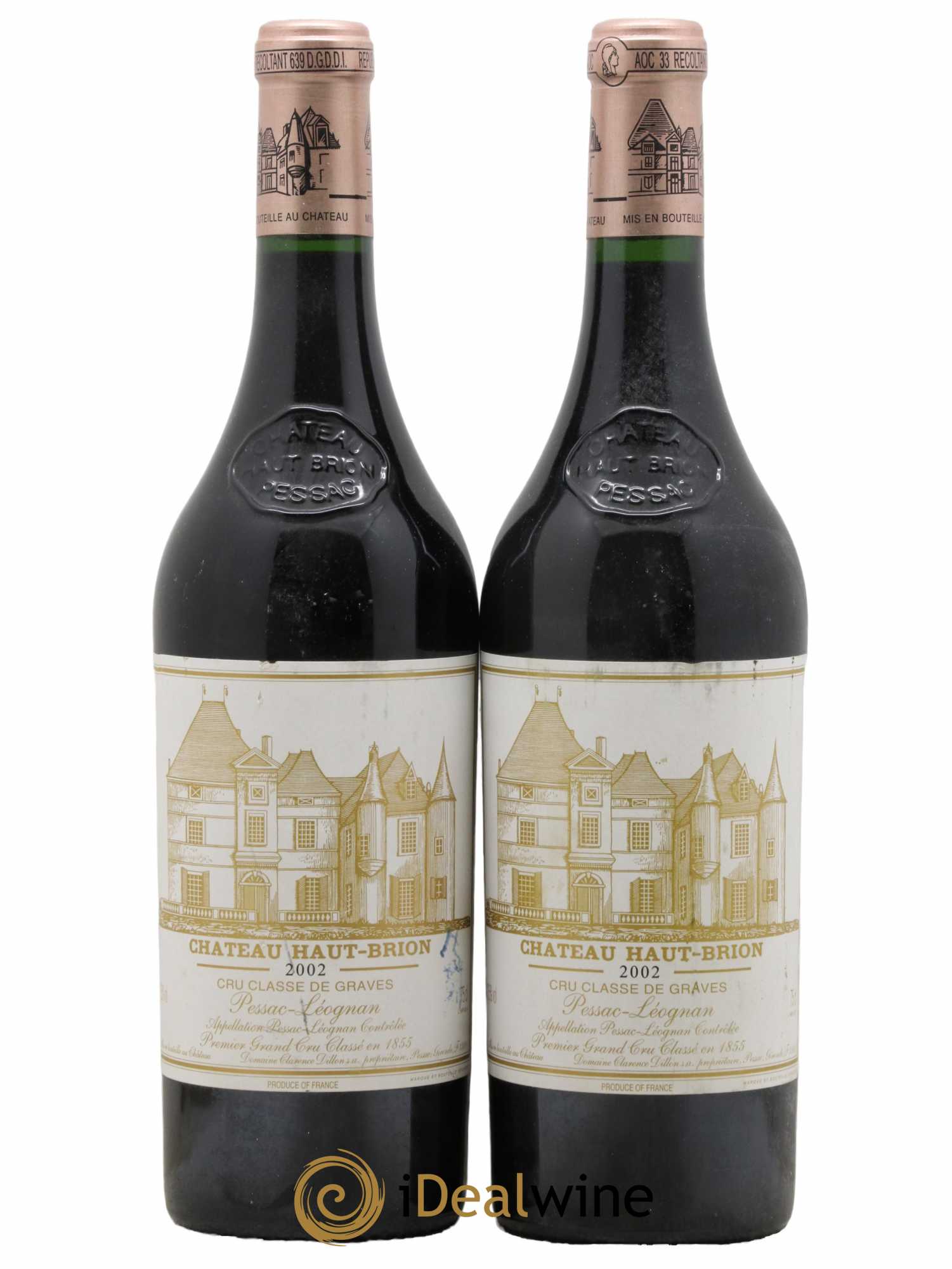 Château Haut Brion 1er Grand Cru Classé 2002 - Lot de 2 bouteilles - 0