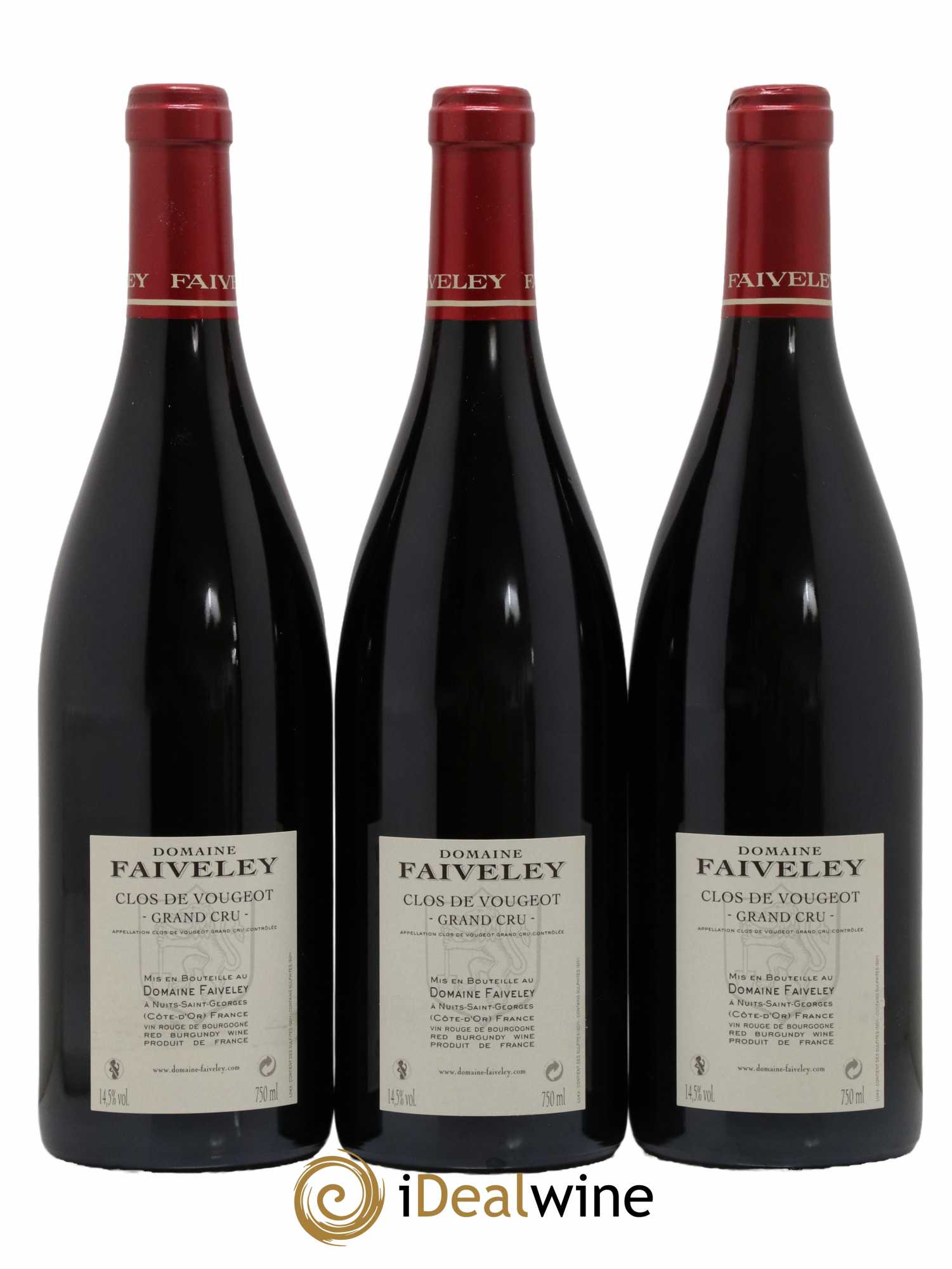 Clos de Vougeot Grand Cru Faiveley 2019 - Lot de 3 bouteilles - 1