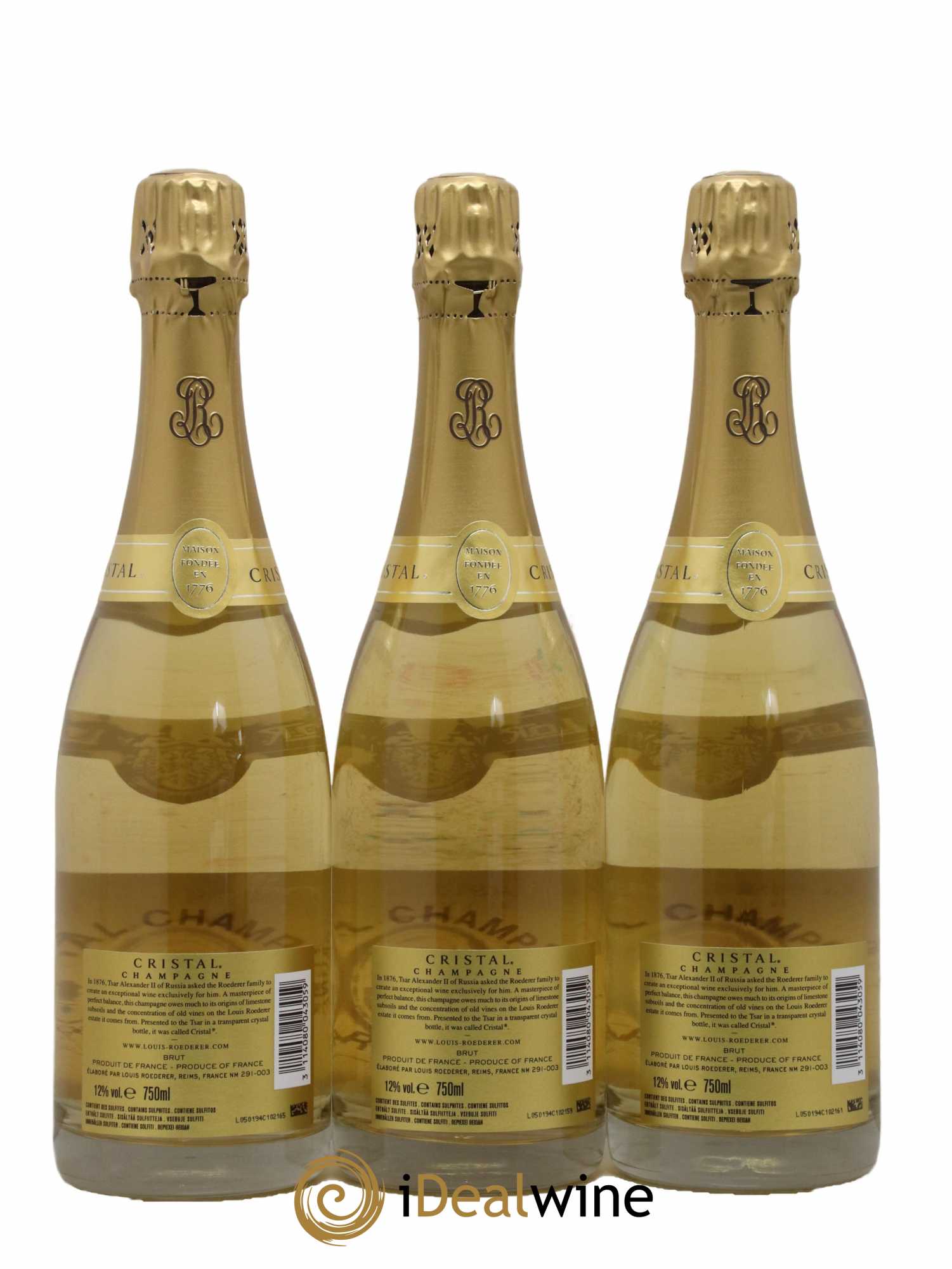 Cristal Louis Roederer 2012 - Lot de 3 bouteilles - 1