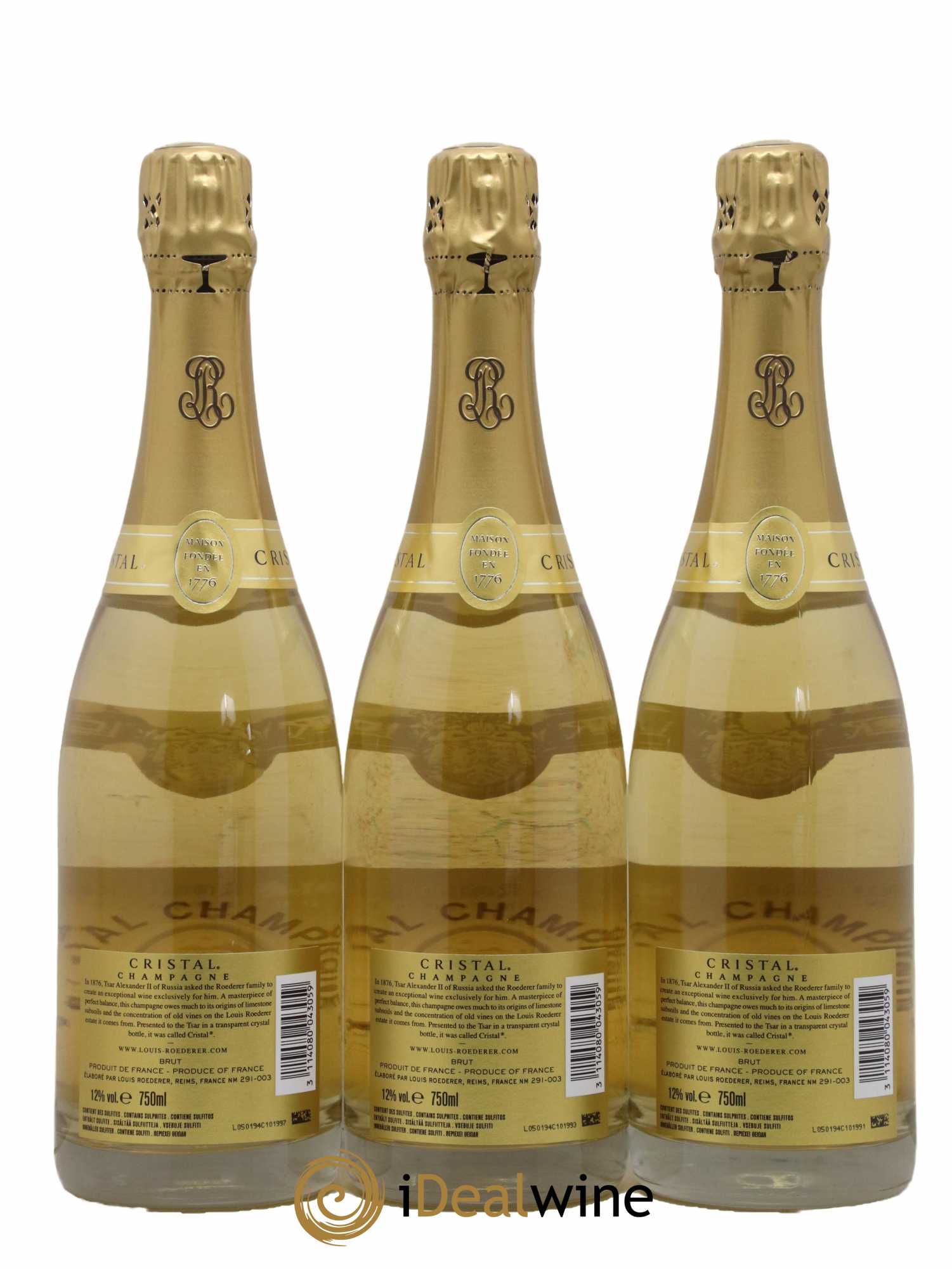 Cristal Louis Roederer 2012 - Posten von 3 Flaschen - 1