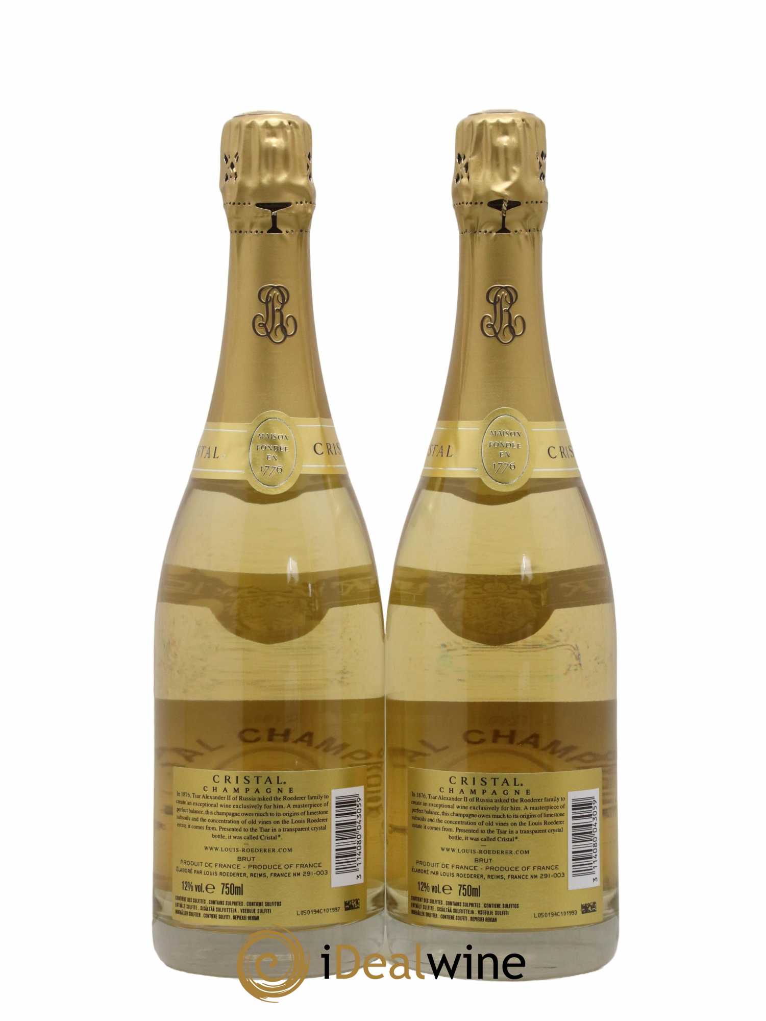 Cristal Louis Roederer 2012 - Lotto di 2 bottiglie - 1