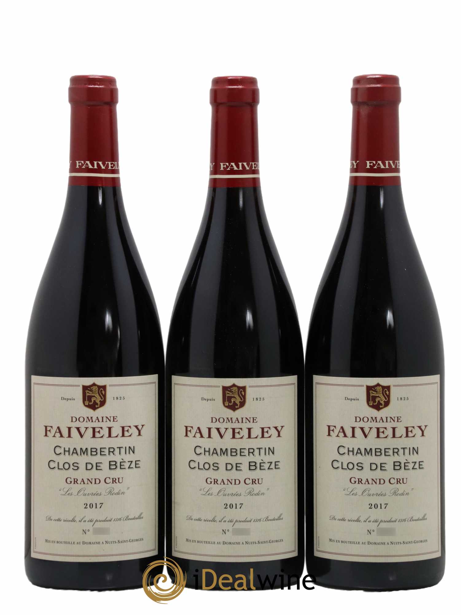 Chambertin Clos de Bèze Grand Cru Les Ouvrées Rodin Faiveley 2017 - Lot de 3 bouteilles - 0
