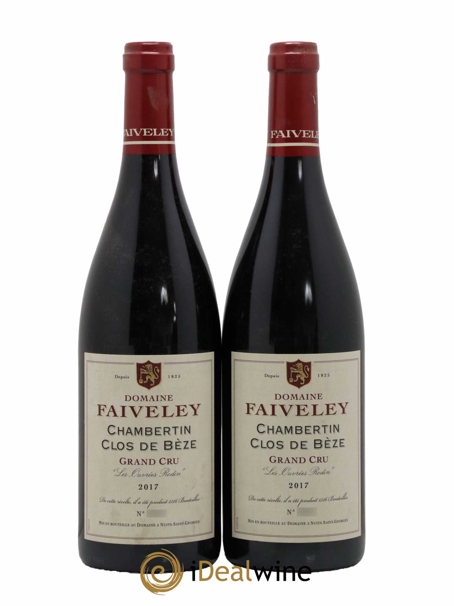 Chambertin Clos de Bèze Grand Cru Les Ouvrées Rodin Faiveley 2017 - Lot de 2 bouteilles - 0
