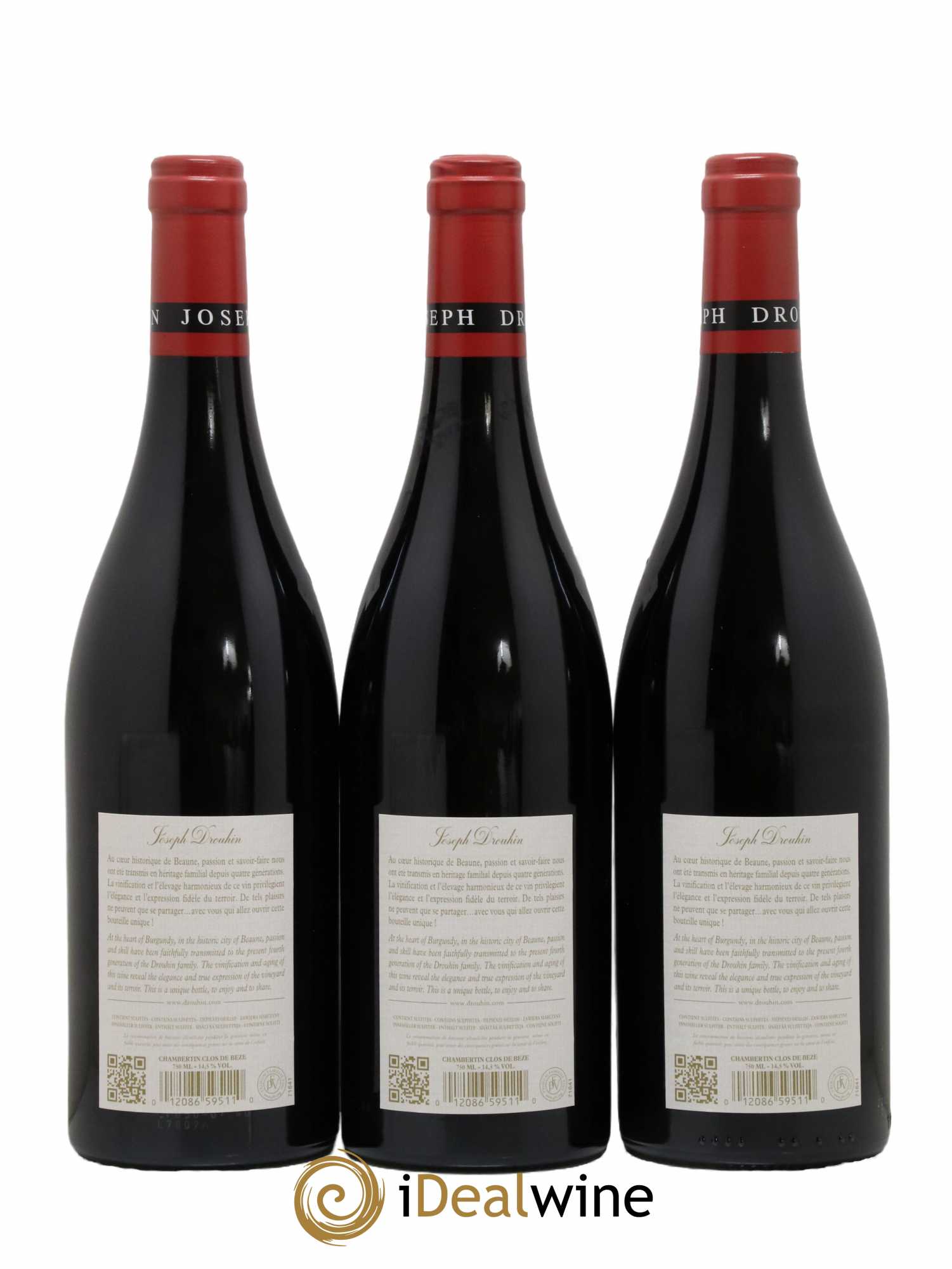 Chambertin Clos de Bèze Grand Cru Joseph Drouhin 2018 - Lot de 3 bouteilles - 1