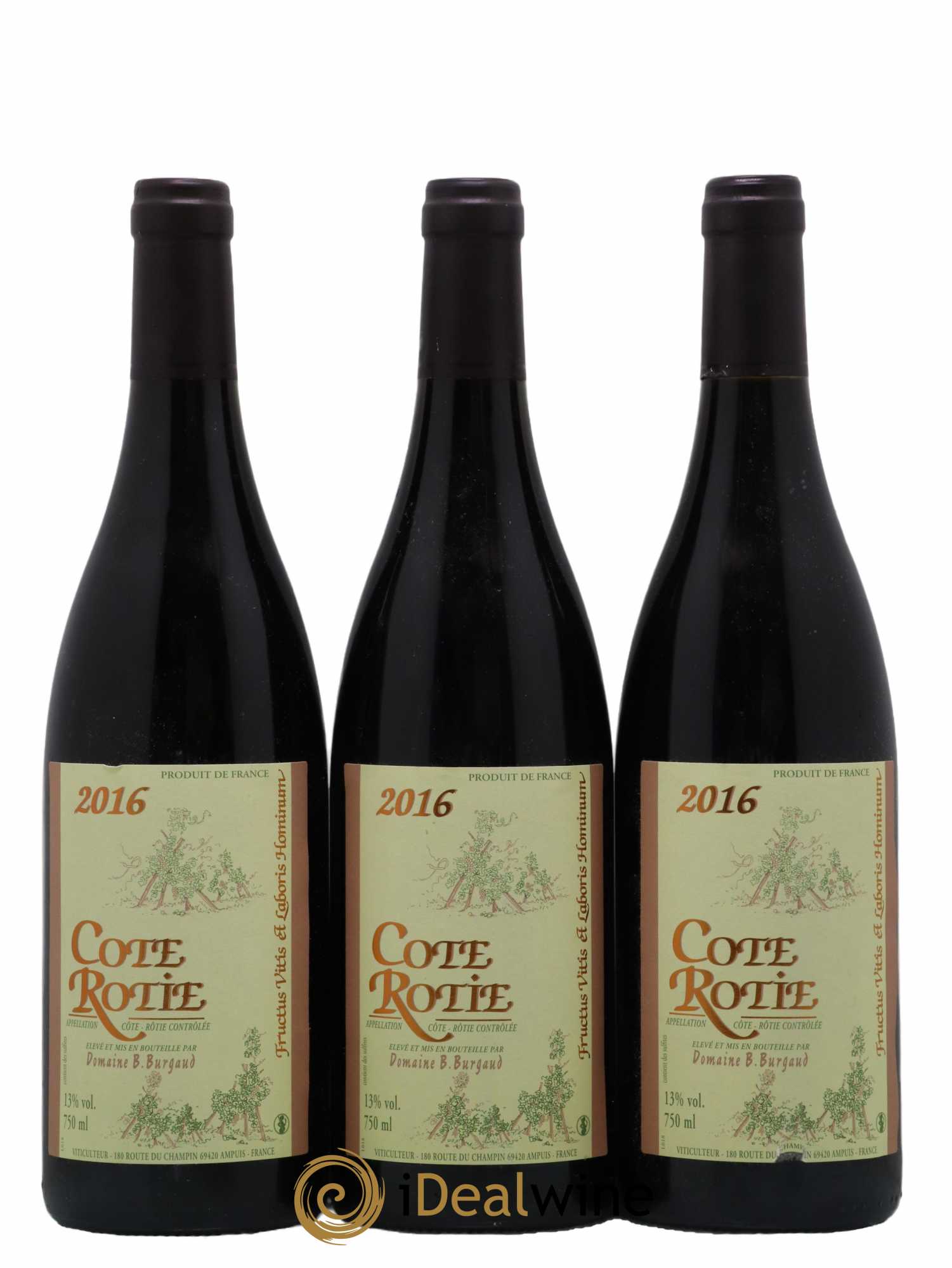 Côte-Rôtie Domaine Burgaud 2016 - Lot de 3 bouteilles - 0