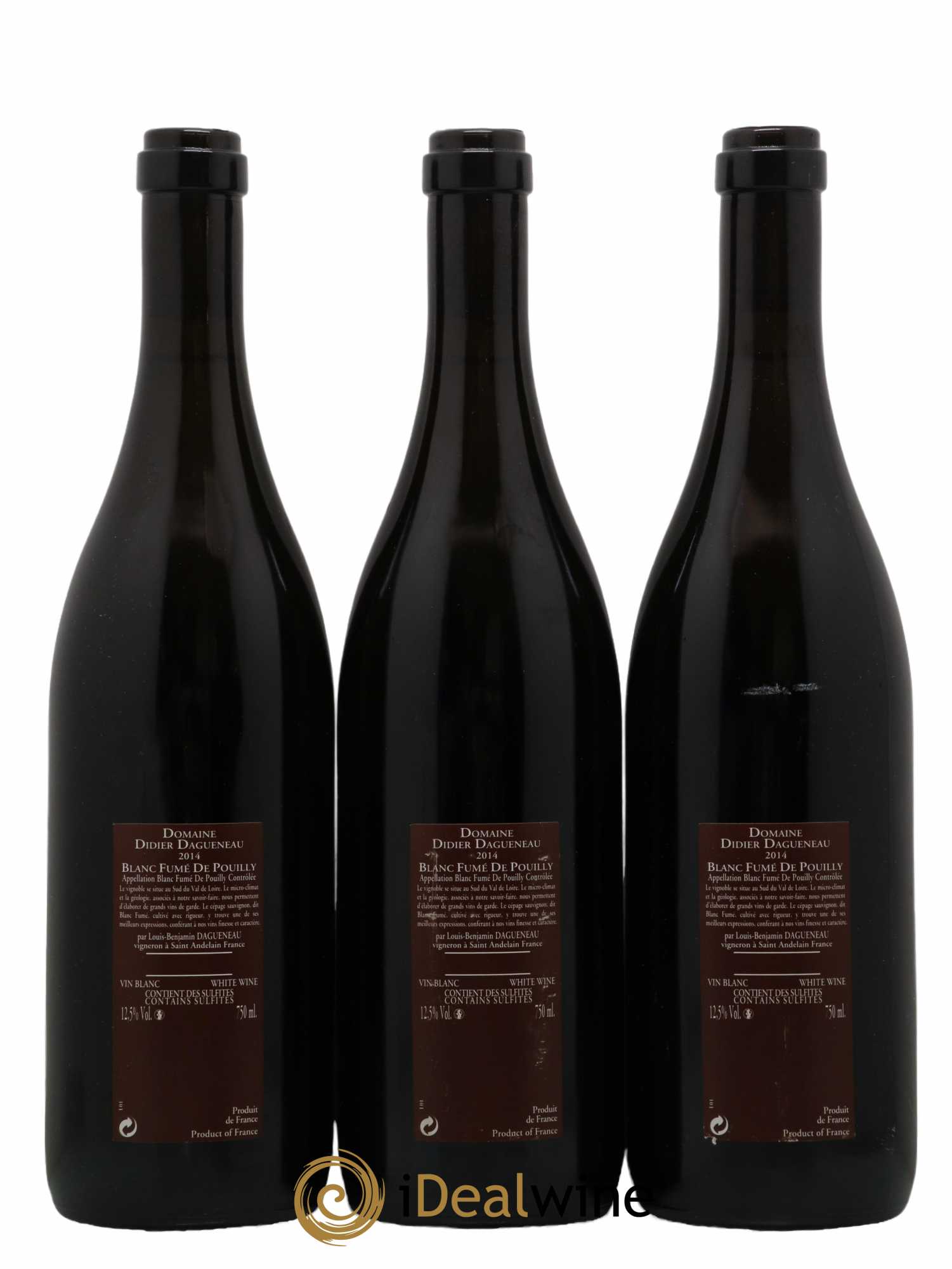 Vin de France (anciennement Pouilly-Fumé) Pur Sang Dagueneau (Domaine Didier - Louis-Benjamin) 2014 - Lot de 3 bouteilles - 1