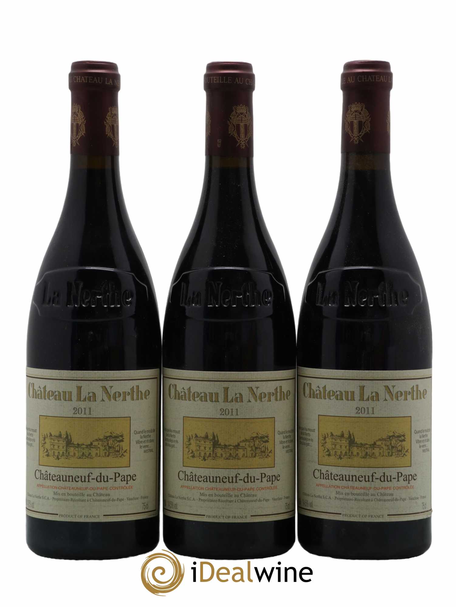 Châteauneuf-du-Pape Château la Nerthe Famille Richard 2011 - Lot de 3 bouteilles - 0