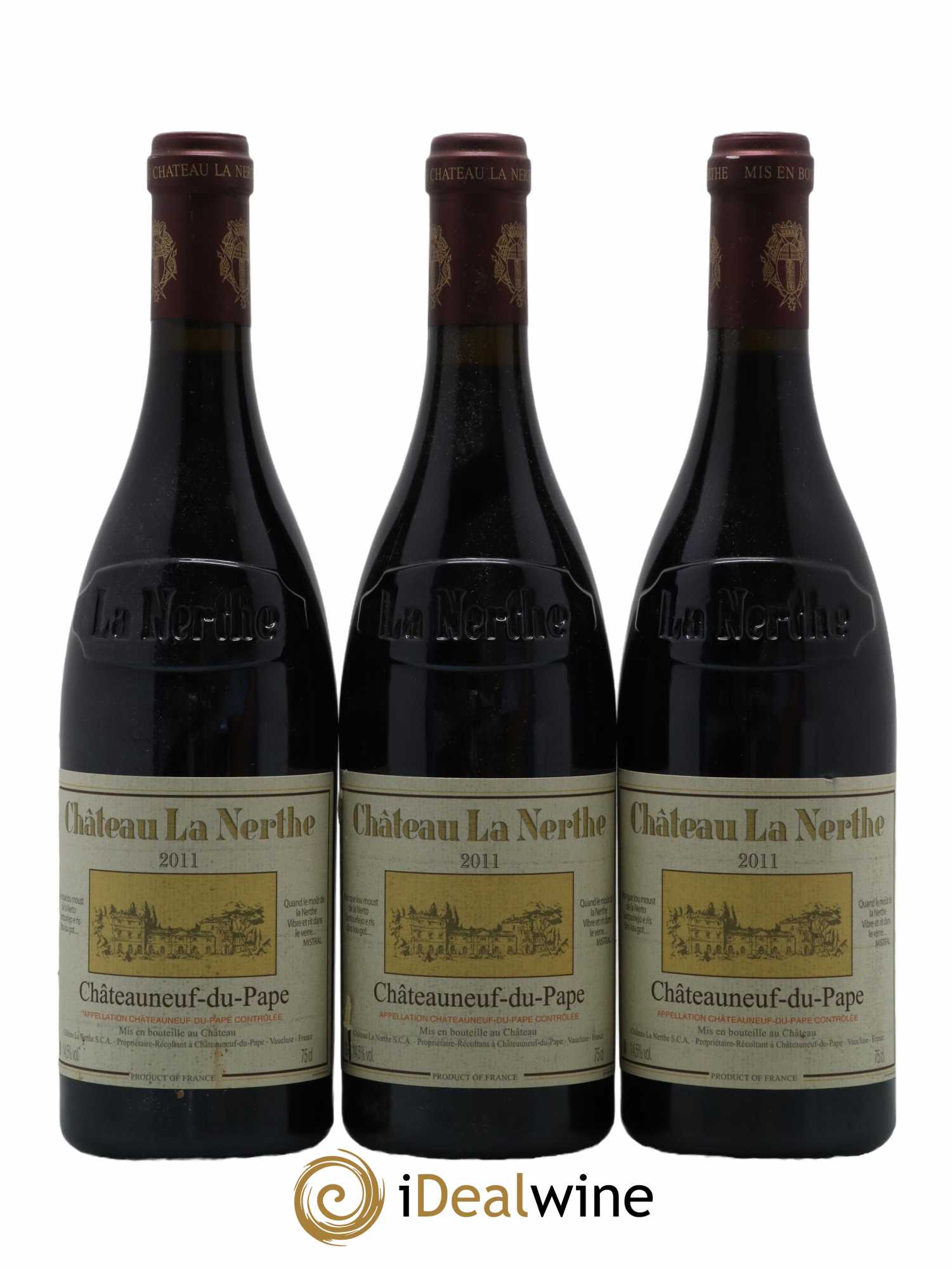 Châteauneuf-du-Pape Château la Nerthe Famille Richard 2011 - Lot de 3 bouteilles - 0