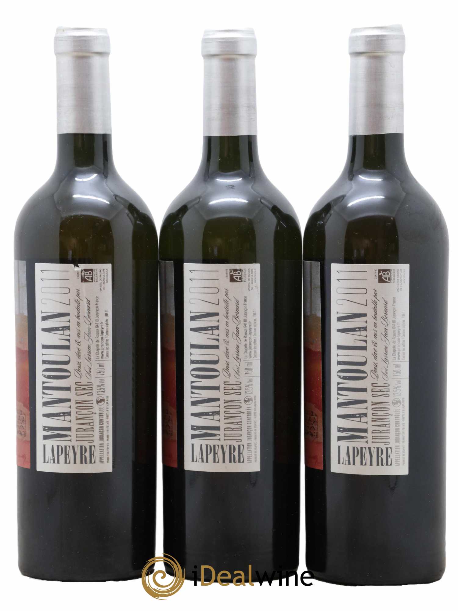 Jurançon Sec Domaine Lapeyre Mantoulan 2011 - Lotto di 3 bottiglie - 1