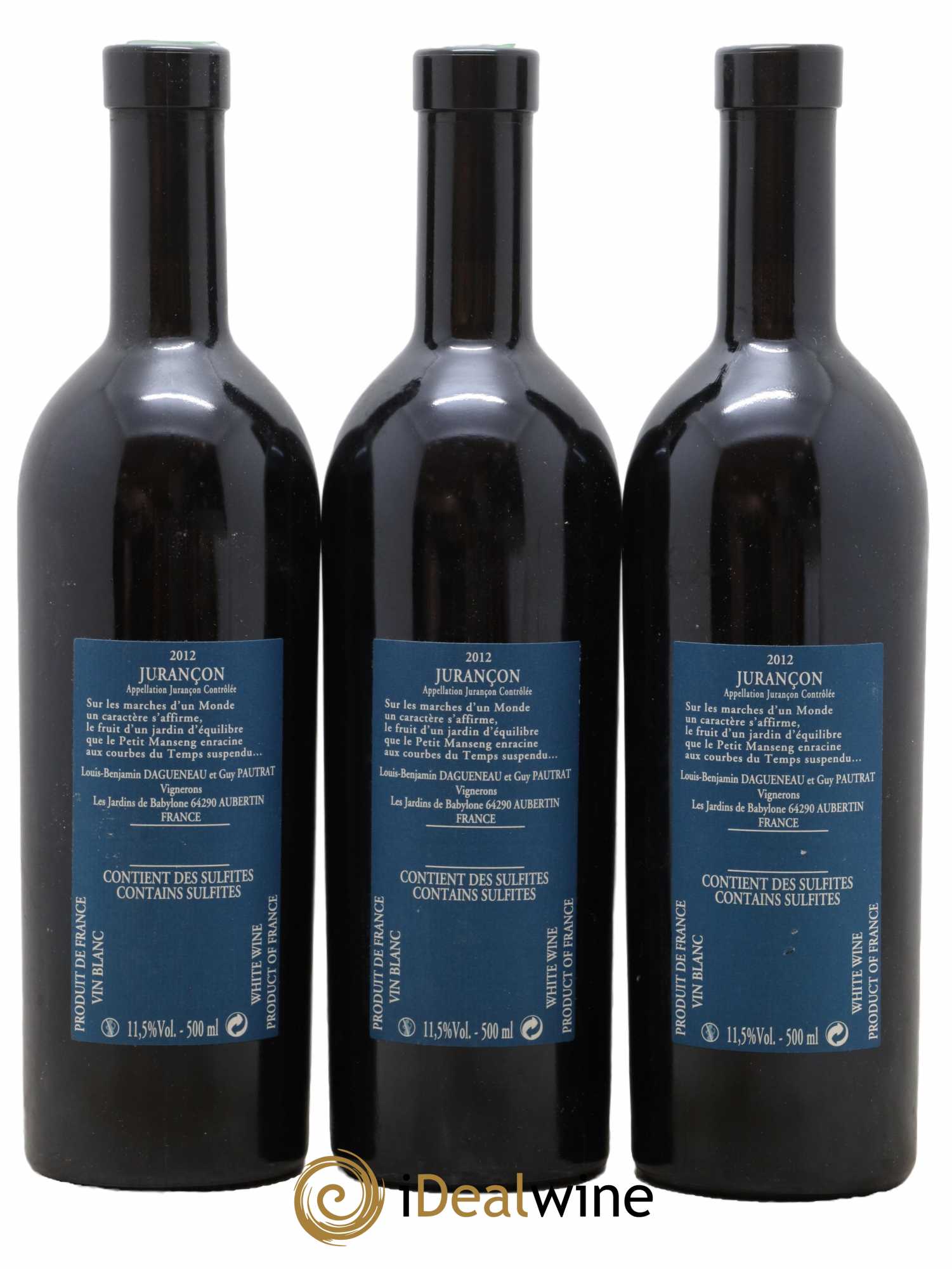 Vin de France (anciennement Jurançon) Jardins de Babylone Didier Dagueneau 50cl 2012 - Lotto di 3 bottiglie - 1
