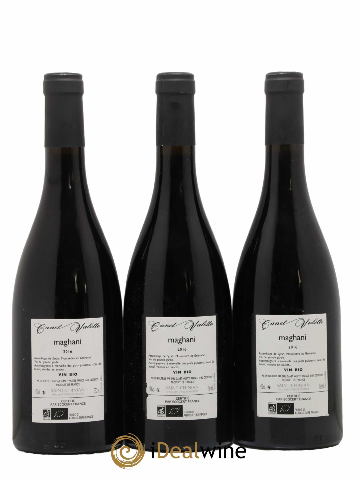 Saint-Chinian Maghani Canet-Valette (Domaine) 2016 - Lot de 3 bouteilles - 1