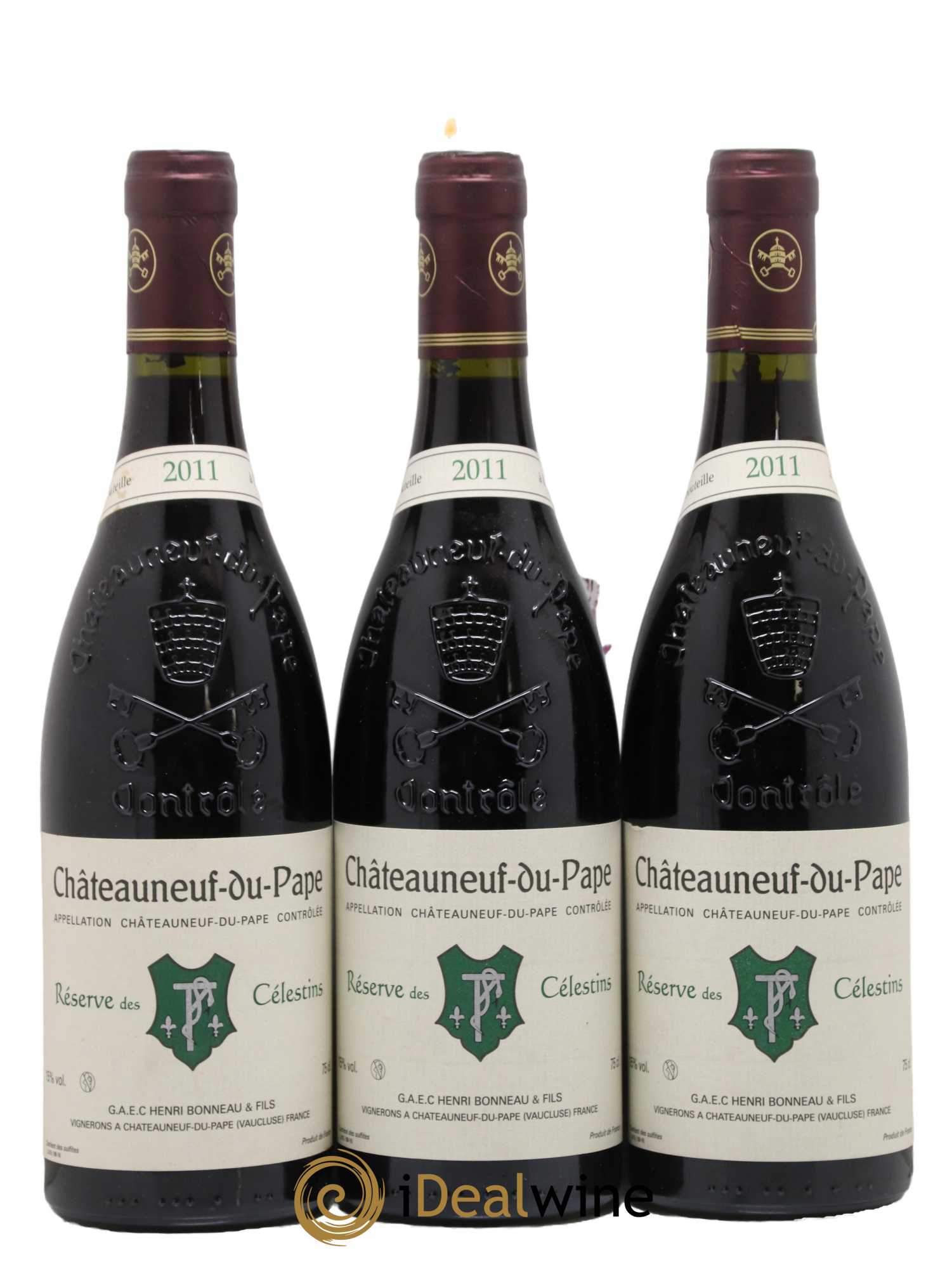 Châteauneuf-du-Pape Réserve des Célestins Henri Bonneau & Fils 2011 - Lot de 3 bouteilles - 0