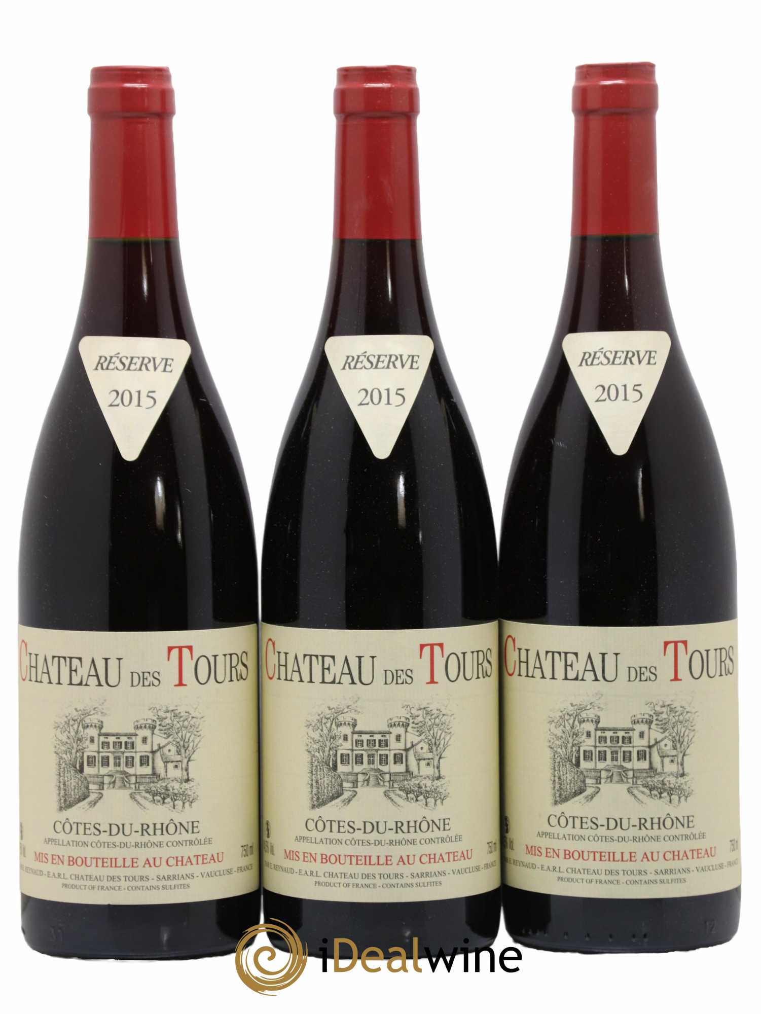 Côtes-du-Rhône Château des Tours Emmanuel Reynaud 2015 - Lot de 3 bouteilles - 0