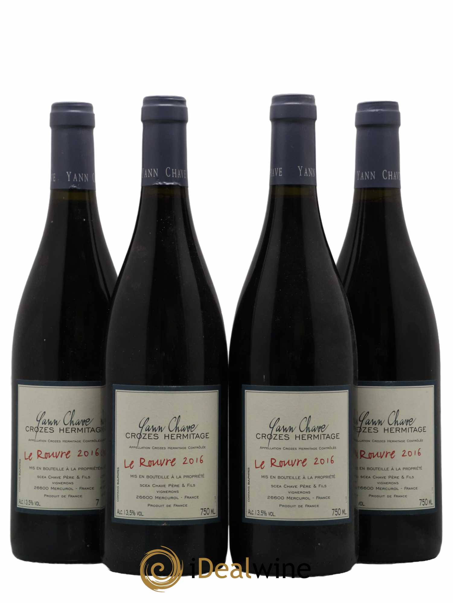 Crozes-Hermitage Yann Chave Le Rouvre 2016 - Lot de 4 bouteilles - 0