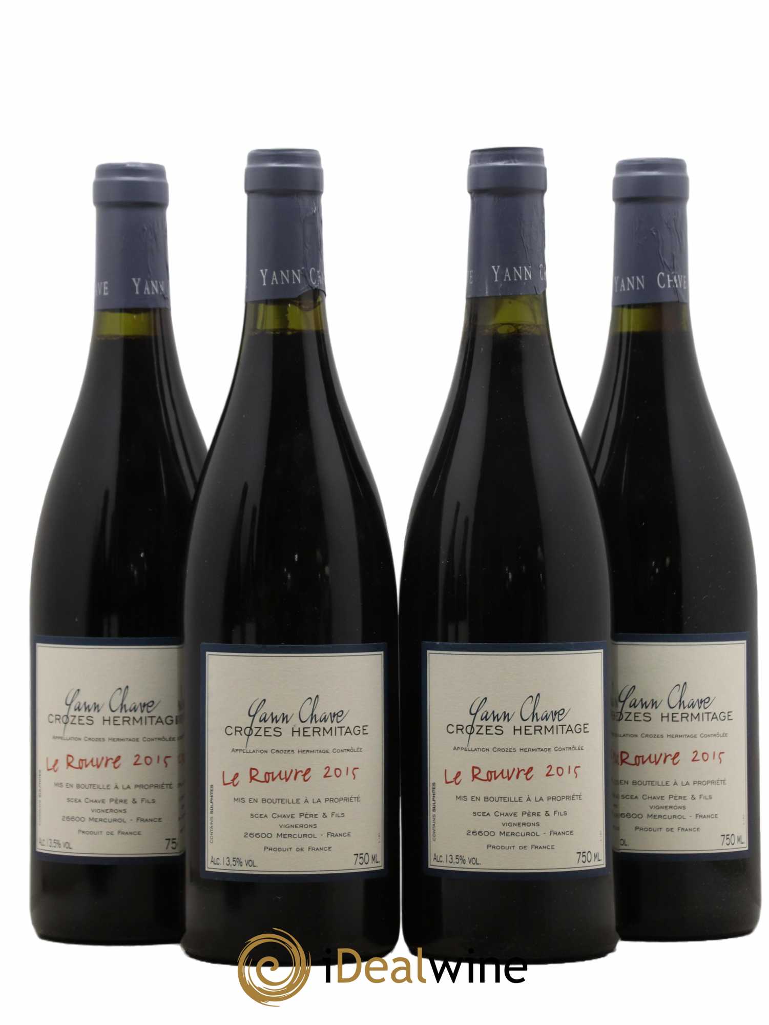 Crozes-Hermitage Le Rouvre Yann Chave 2015 - Lot de 4 bouteilles - 0