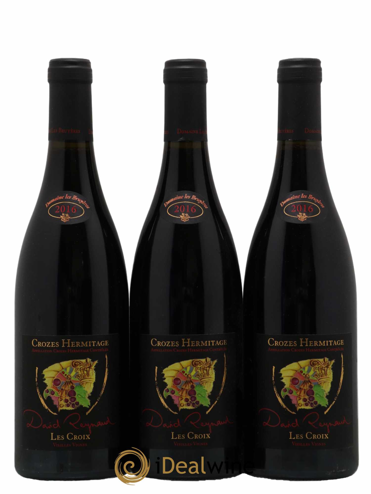 Crozes-Hermitage Les Croix Domaine Les Bruyeres David Reynaud 2016 - Lot de 3 bouteilles - 0