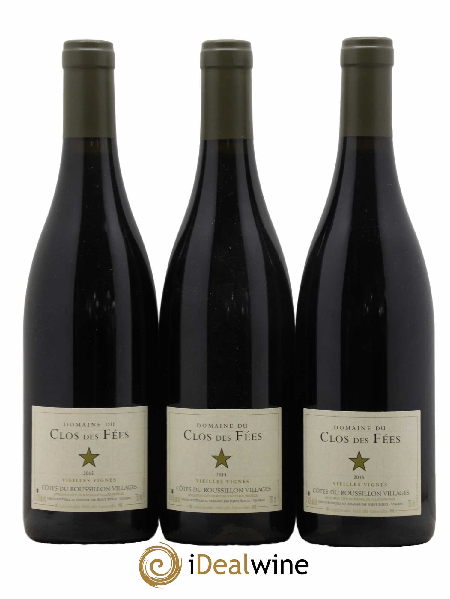 Côtes du Roussillon Villages Clos des Fées Vieilles vignes Hervé Bizeul 2015 - Lot de 3 bouteilles - 0