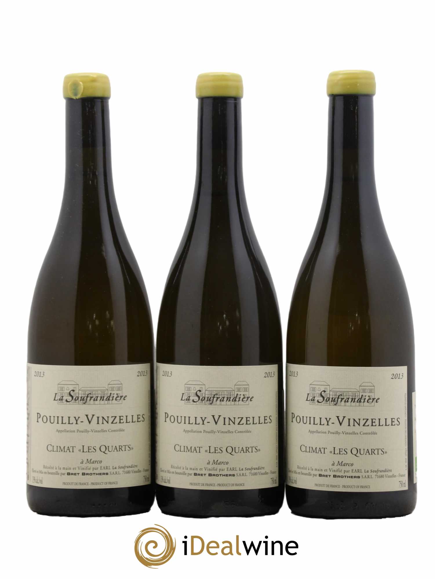Pouilly-Vinzelles Les Quarts La Soufrandière - Bret Brothers 2013 - Lot de 3 bouteilles - 0