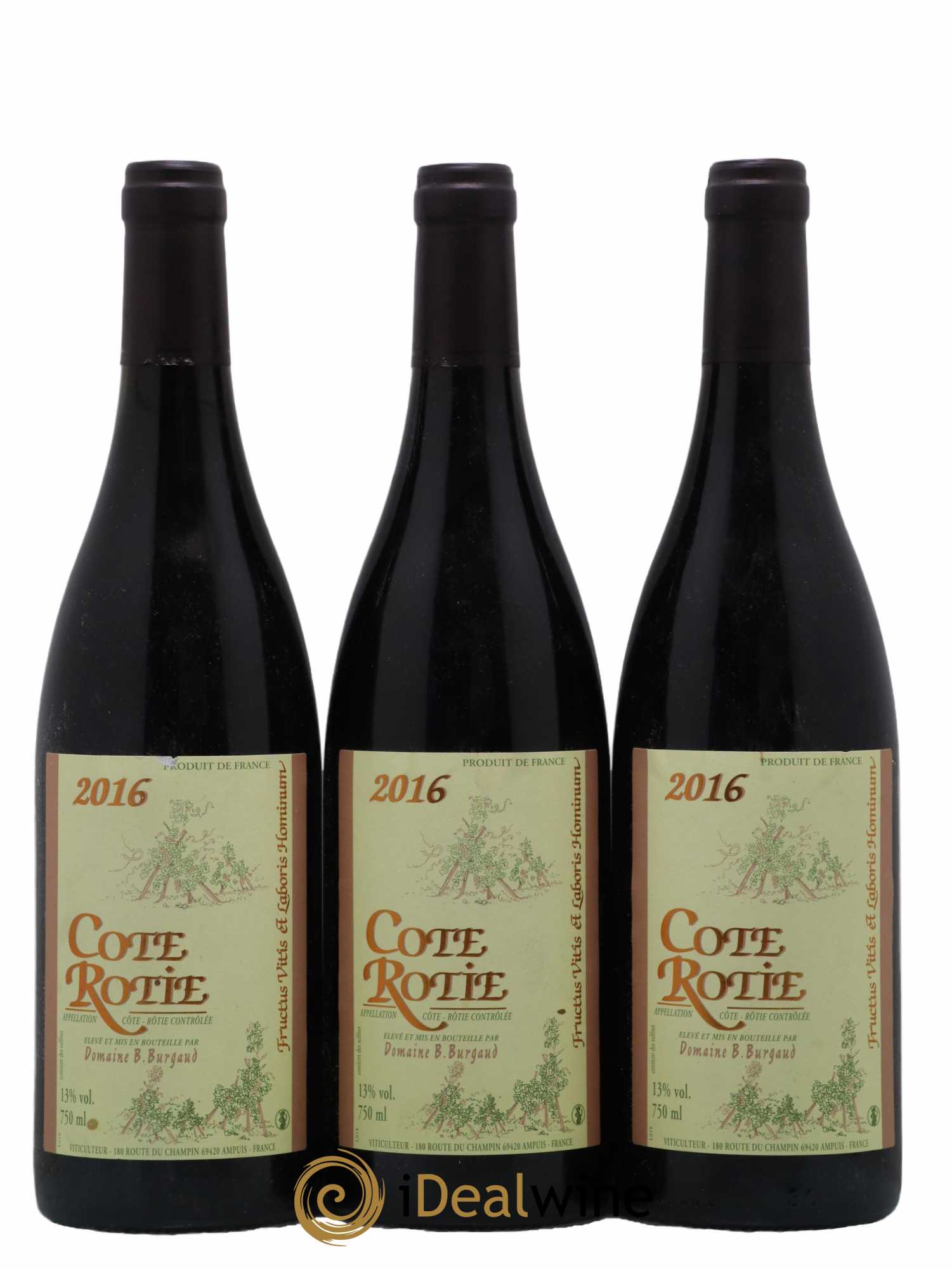 Côte-Rôtie Domaine Burgaud 2016 - Lot de 3 bouteilles - 0