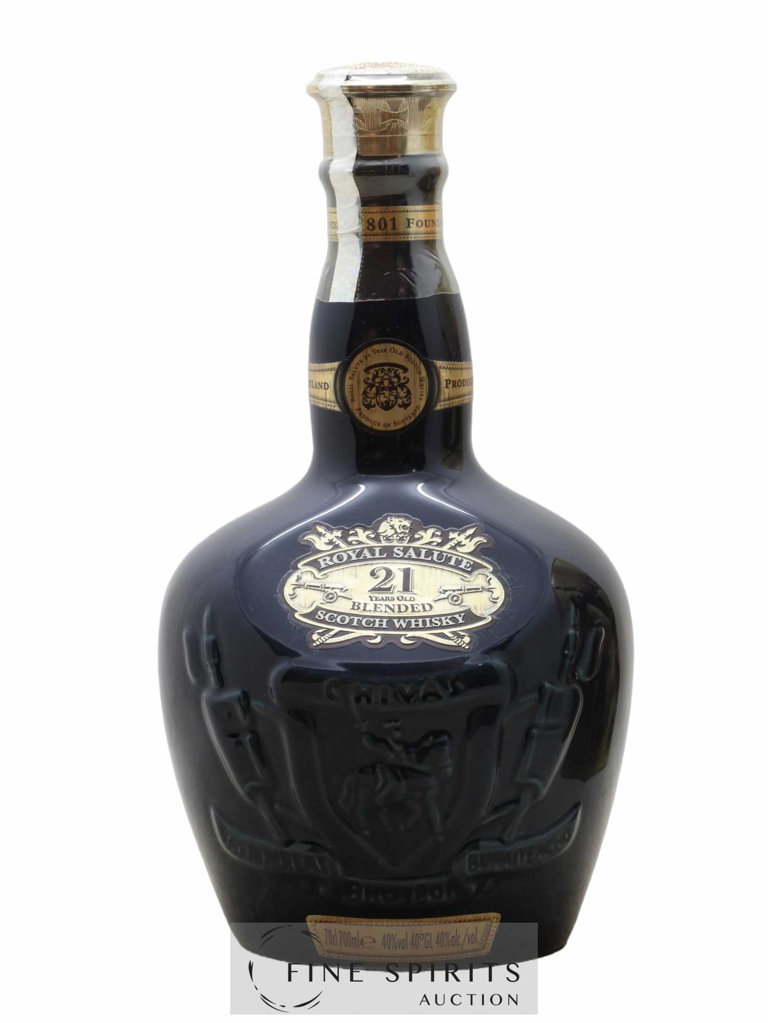 Chivas 21 years Of. Royal Salute Blue Ceramic - Lot de 1 bouteille - 1