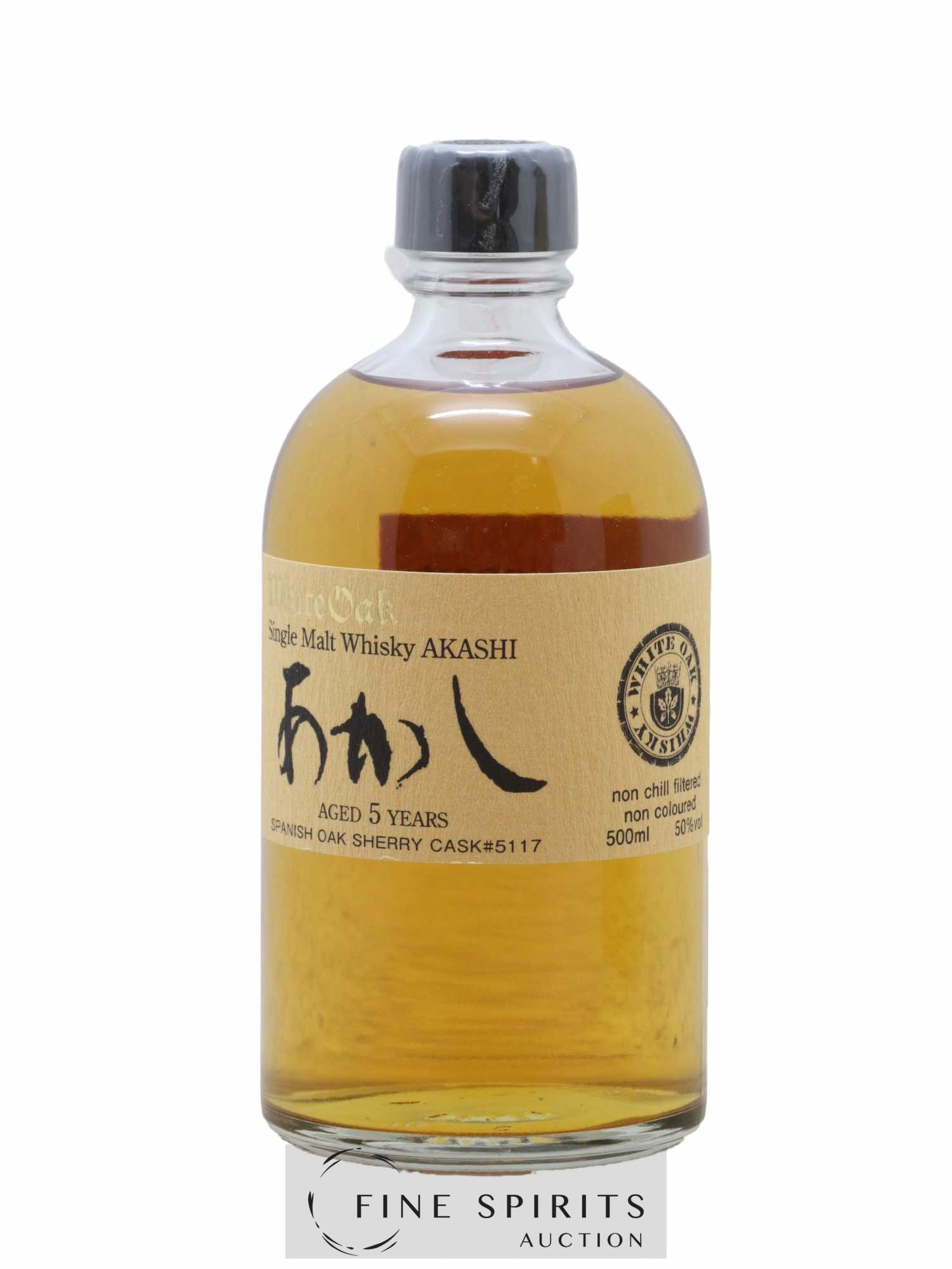 Akashi 5 years Of. Spanish Oak Sherry Cask n°5117 50cl - Lot de 1 bouteille - 1