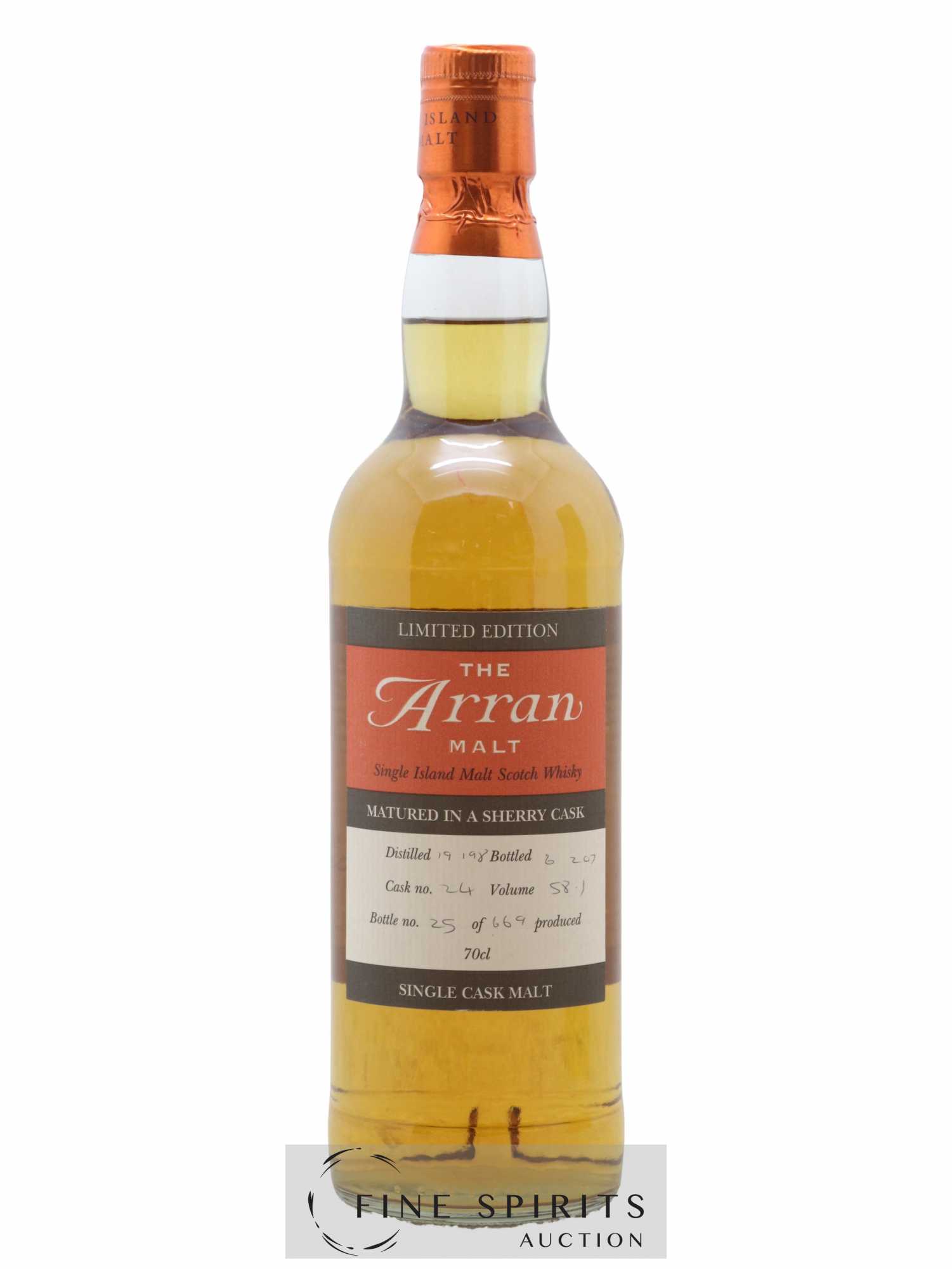 Arran 1998 Of. Cask n°24 - One of 669 - bottled 2007 Limited Edition - Lot of 1 bottle - 1