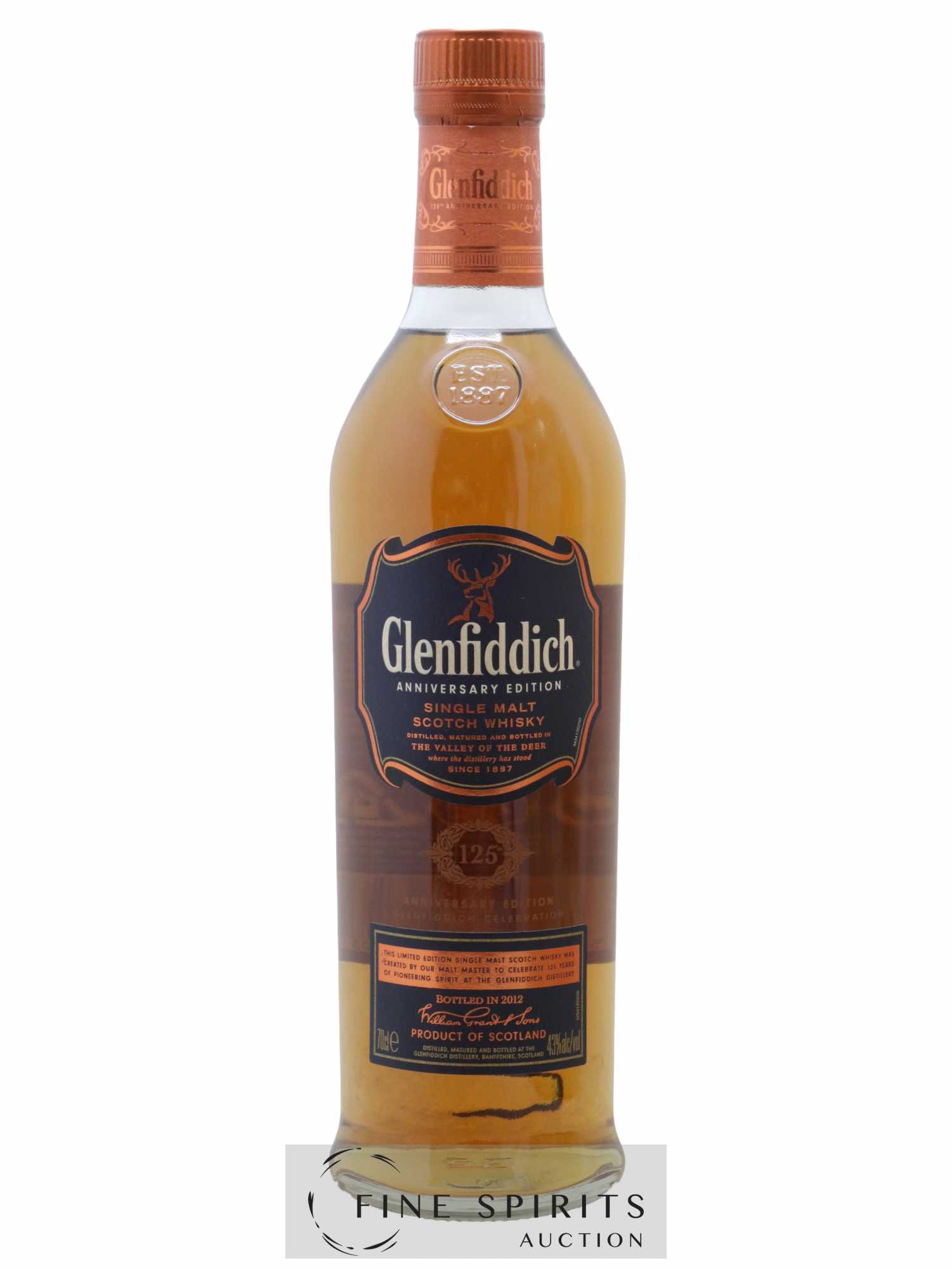 Glenfiddich Of. 125th Anniversary Edition bottled 2012 - Lot de 1 bouteille - 1