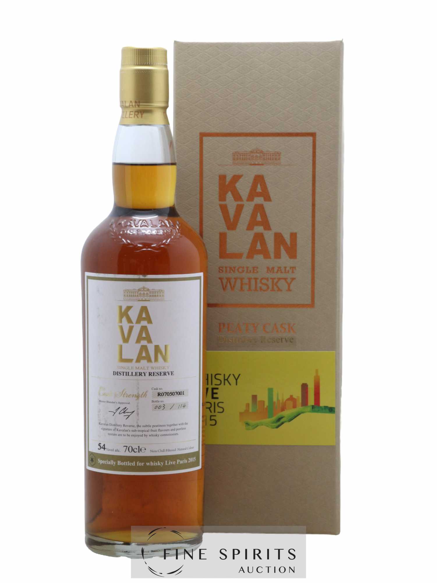 Kavalan Of. Distillery Reserve n°R070507001 - One of 114 - bottled 2015 Whisky Live Paris 2015 Cask Str - Lot de 1 bouteille - 0