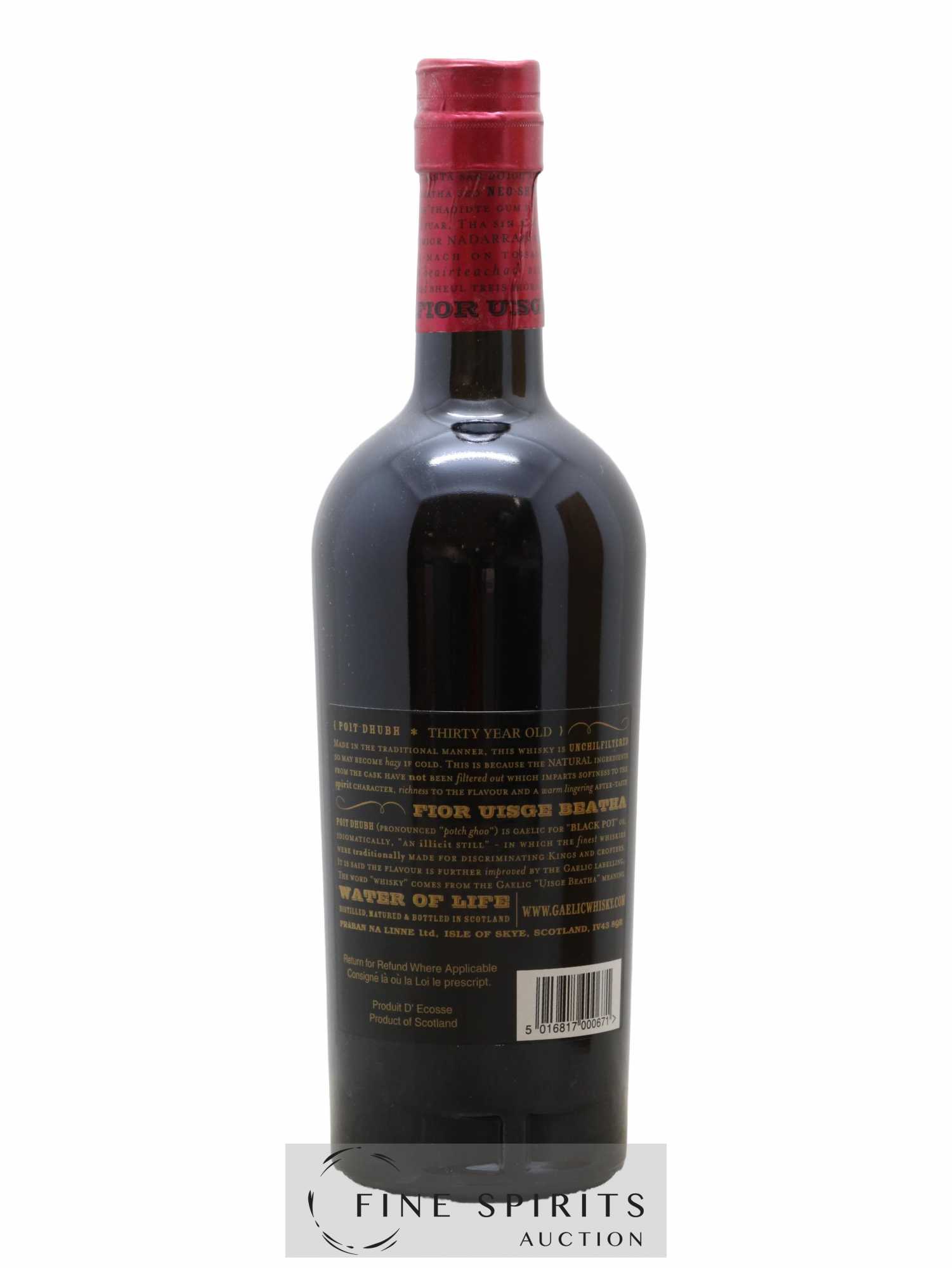 Poit Dhubh 30 years Pràban Na Linne Uisge Beatha Bracha bottled 2006 30th Anniversary Edition - Lot of 1 bottle - 2