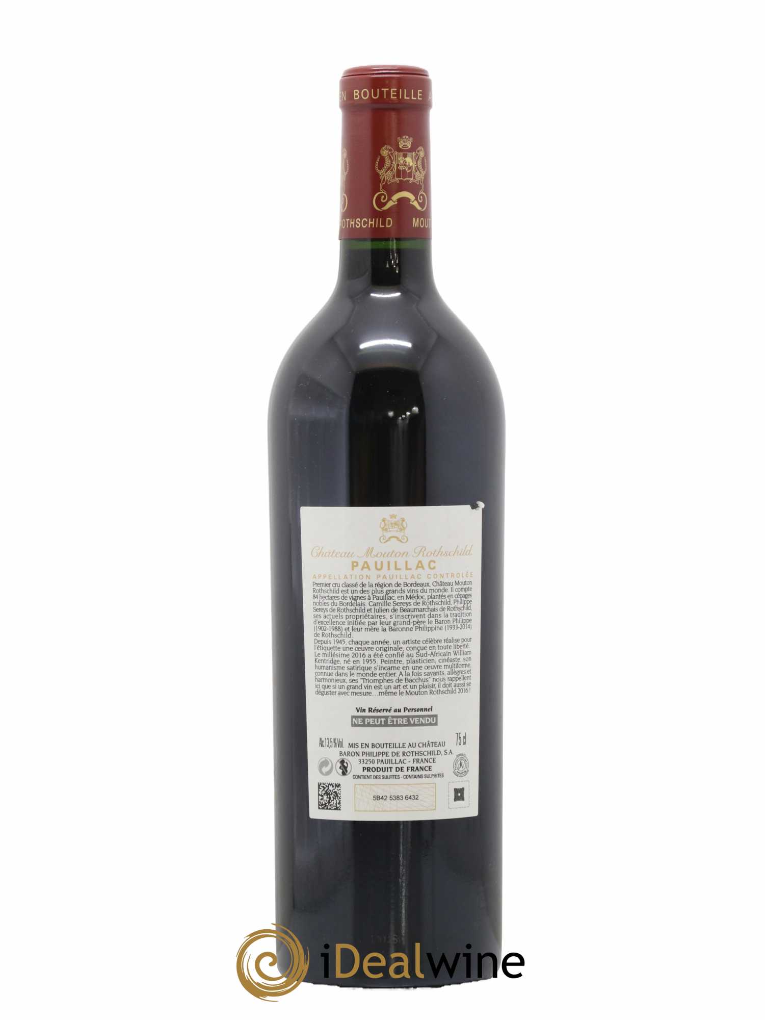 Château Mouton Rothschild 1er Grand Cru Classé 2016 - Lot de 1 bouteille - 1