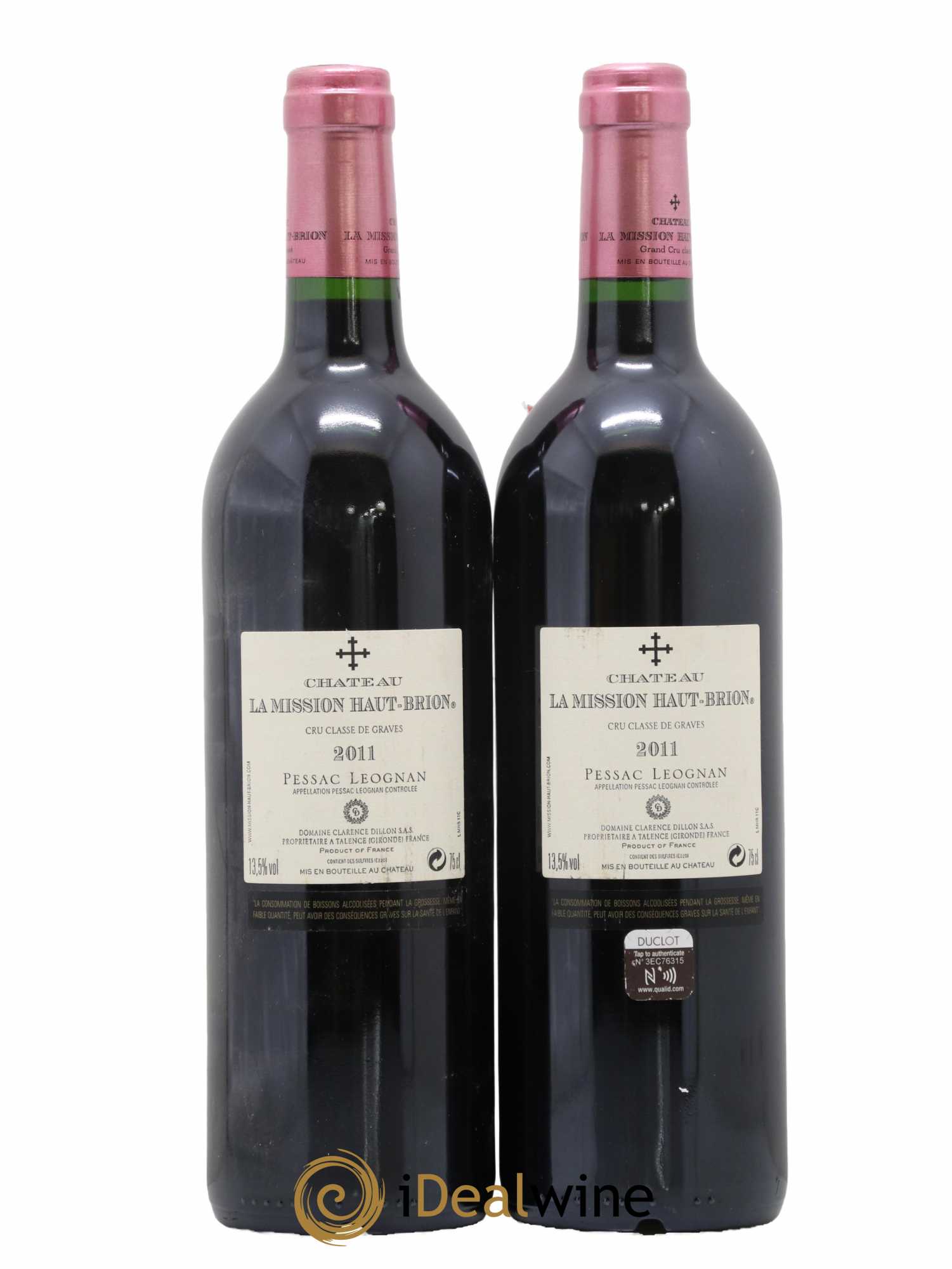 Château la Mission Haut-Brion Cru Classé de Graves 2011 - Lot de 2 bouteilles - 1