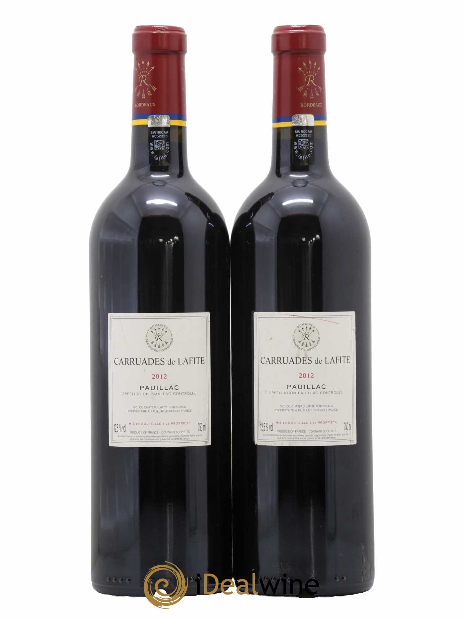 Carruades de Lafite Rothschild Second Vin 2012 - Lot de 2 bouteilles - 1