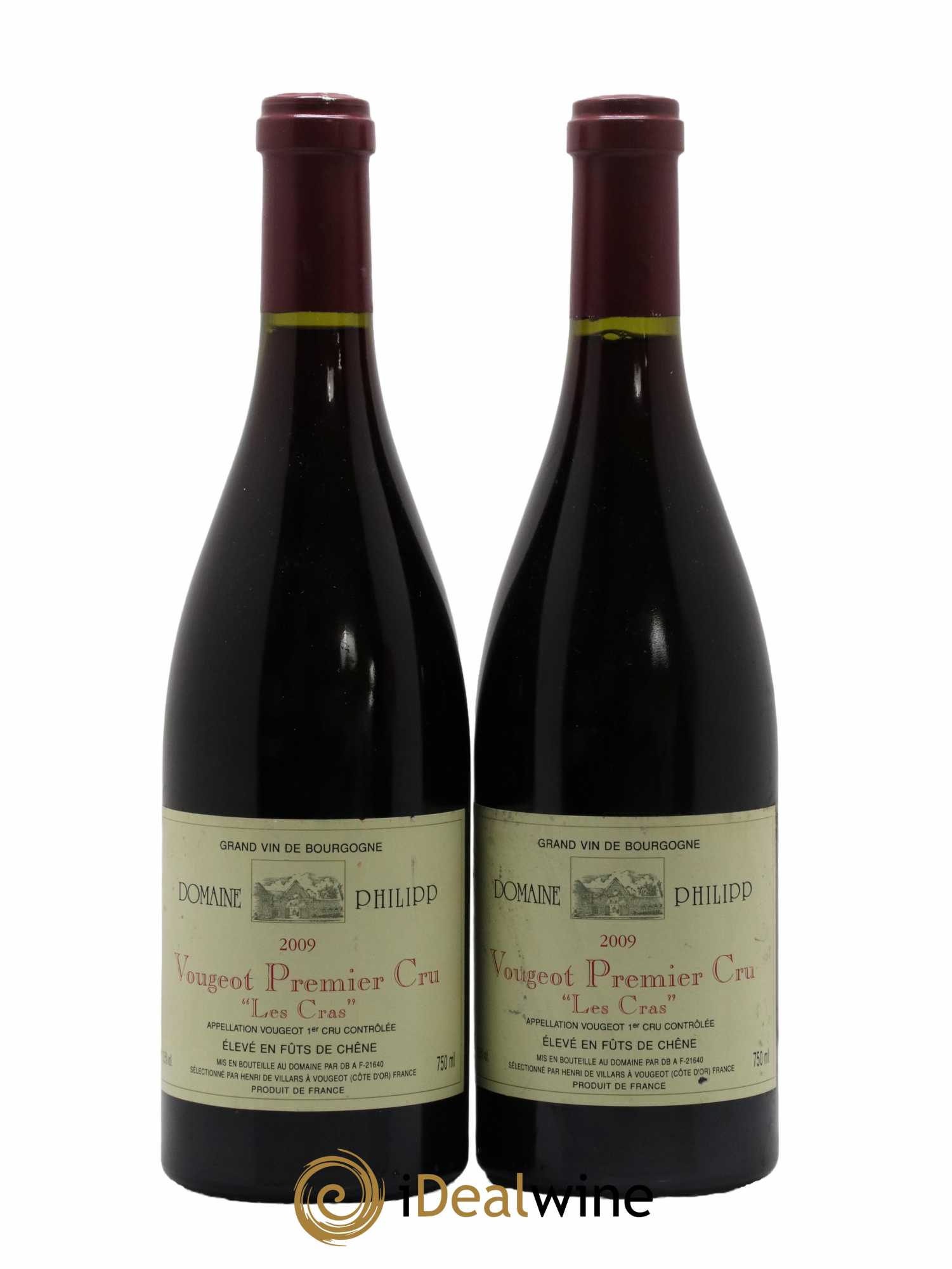 Vougeot 1er Cru Les Cras Domaine Philipp 2009 - Lot de 2 bouteilles - 0