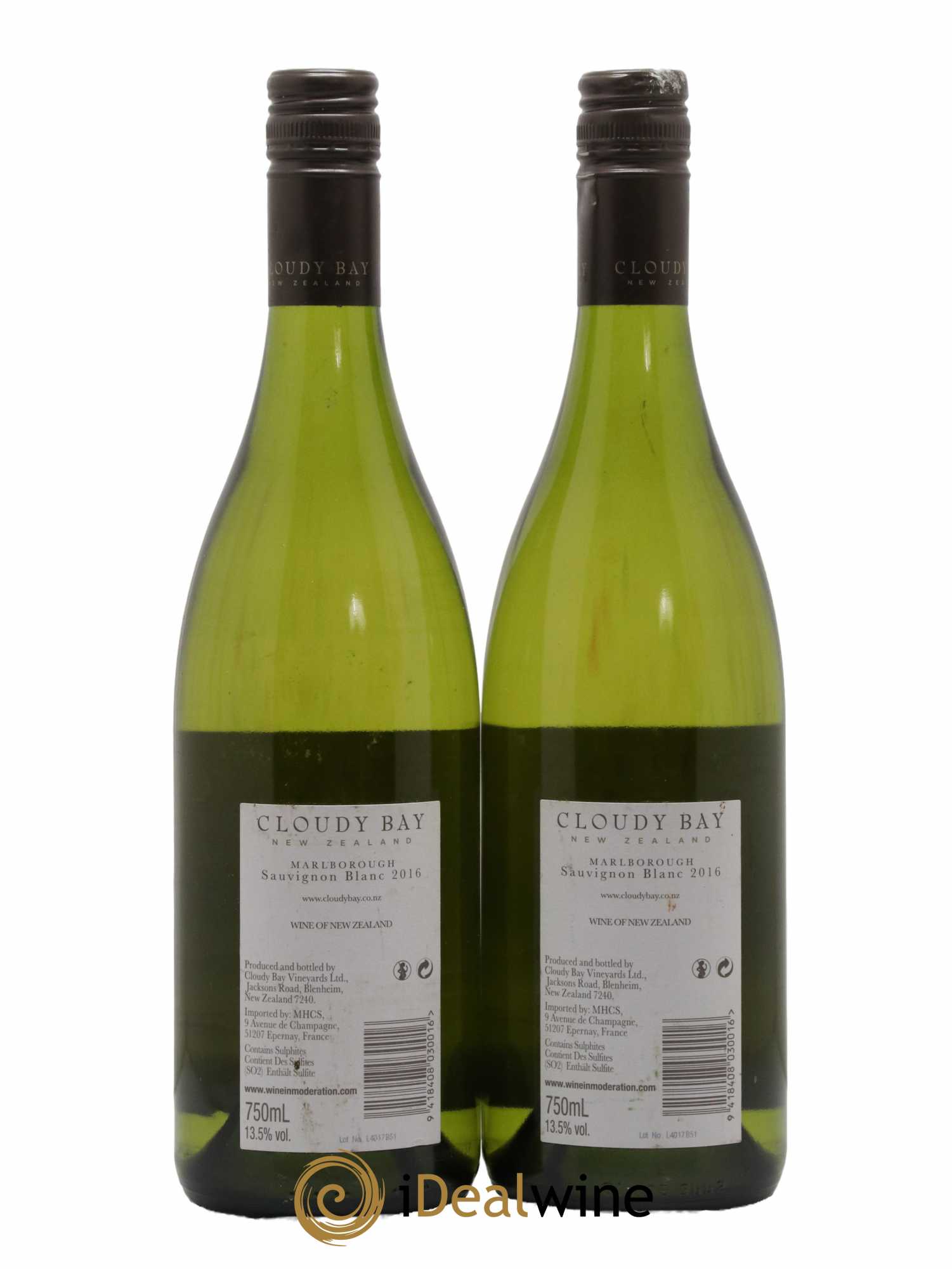 Nouvelle Zélande Cloudy Bay  Sauvignon Blanc 2016 - Lot of 2 bottles - 1