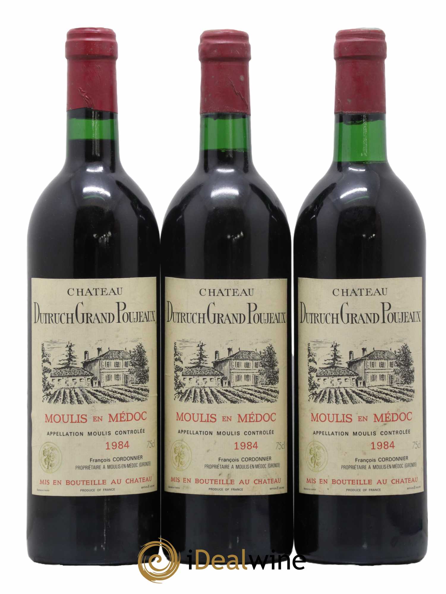 Château Dutruch Grand Poujeaux Cru Bourgeois 1984 - Lot de 3 bouteilles - 0