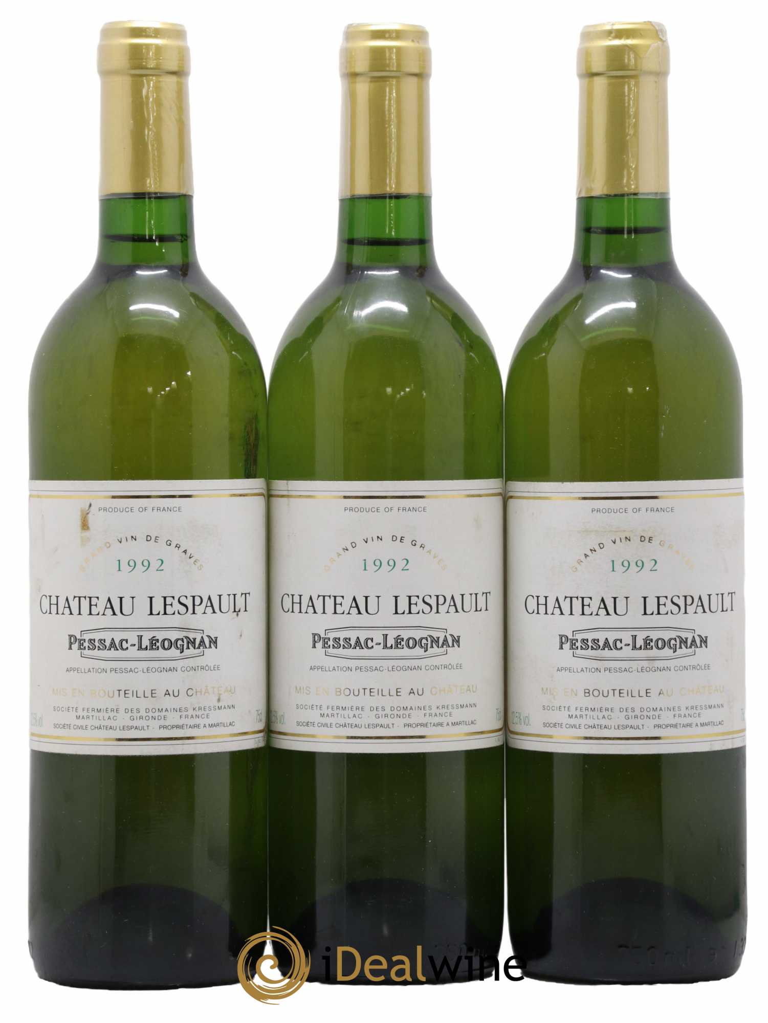 Pessac-Léognan Château Lespault 1992 - Lot de 3 bouteilles - 0