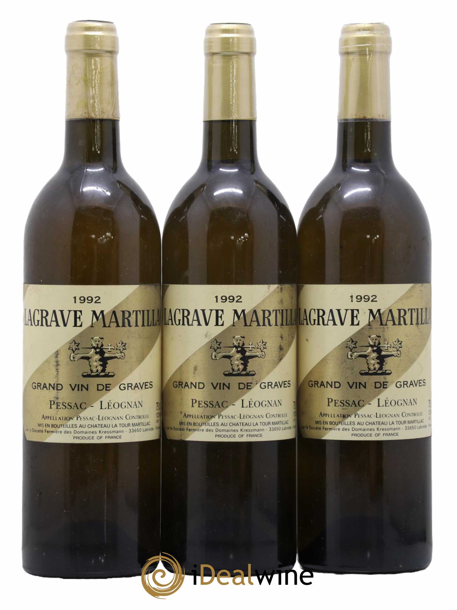 Pessac-Léognan Lagrave Martillac 1992 - Lot de 3 bouteilles - 0