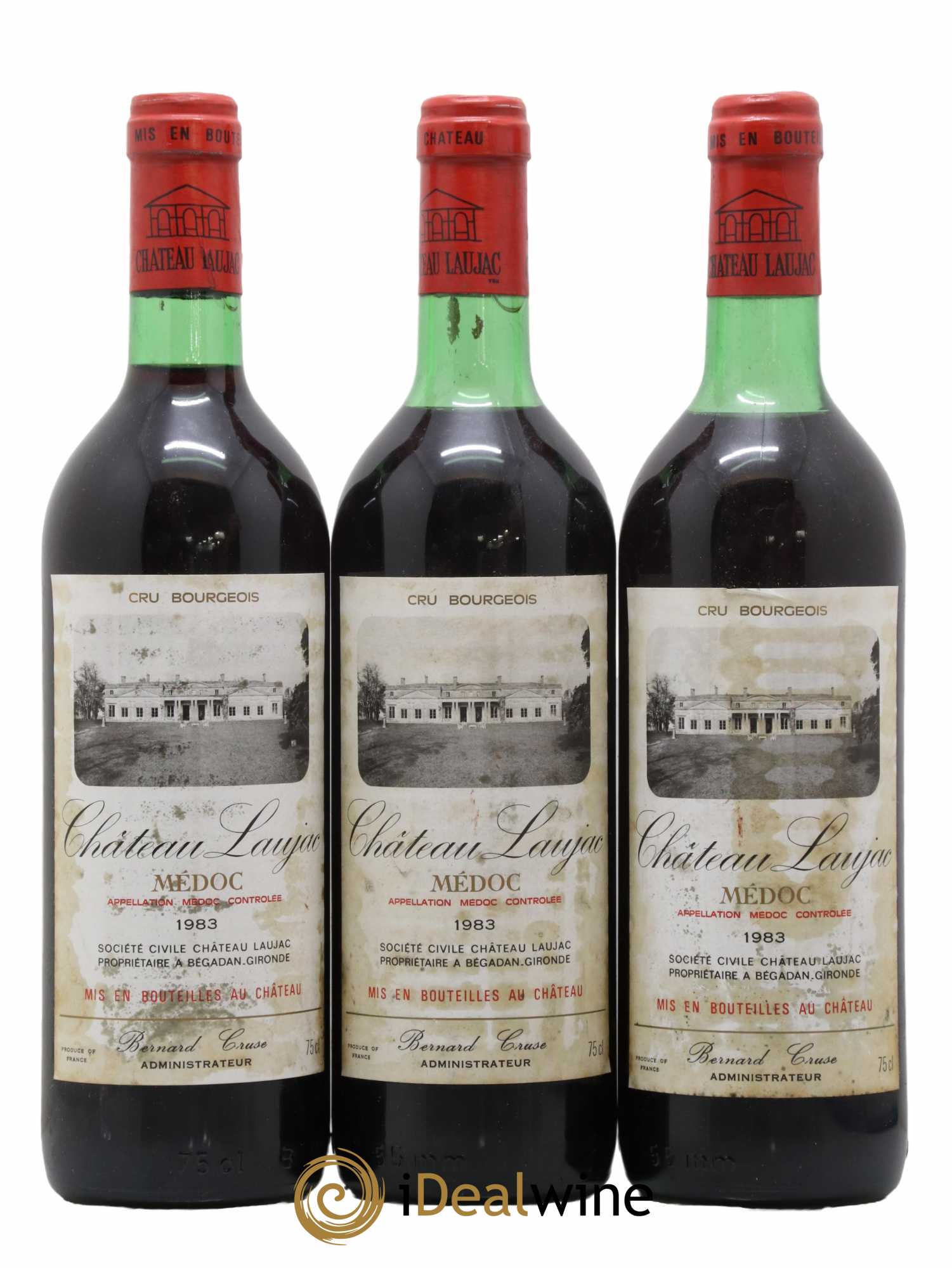 Château Laujac Cru Bourgeois 1983 - Lot de 3 bouteilles - 0