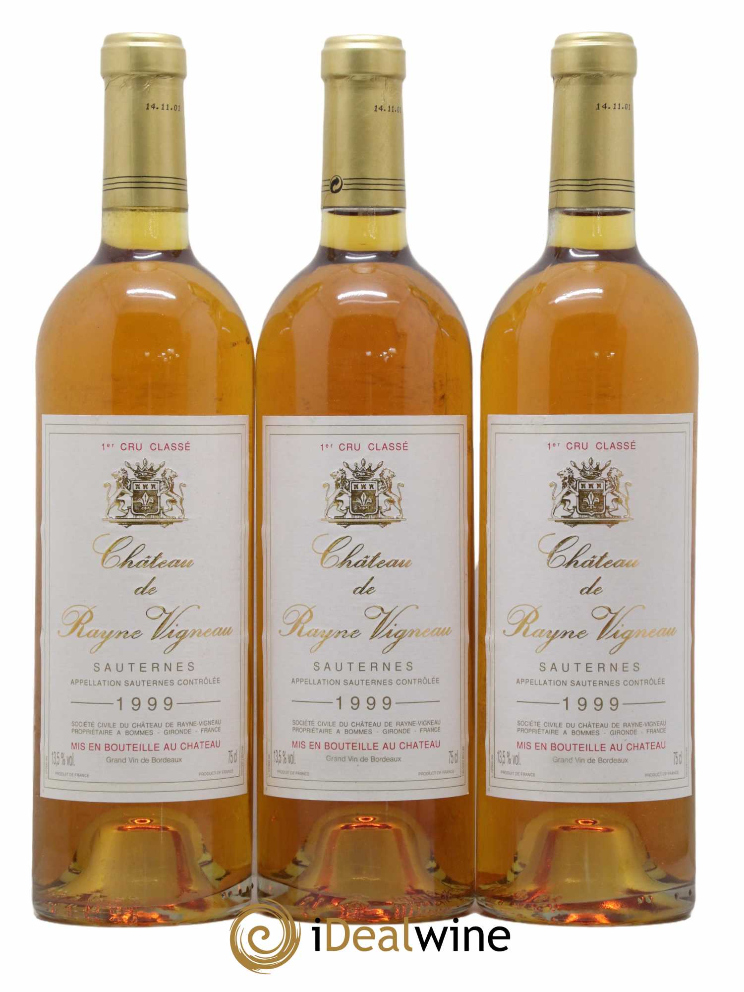 Château de Rayne Vigneau 1er Grand Cru Classé 1999 - Lotto di 3 bottiglie - 0