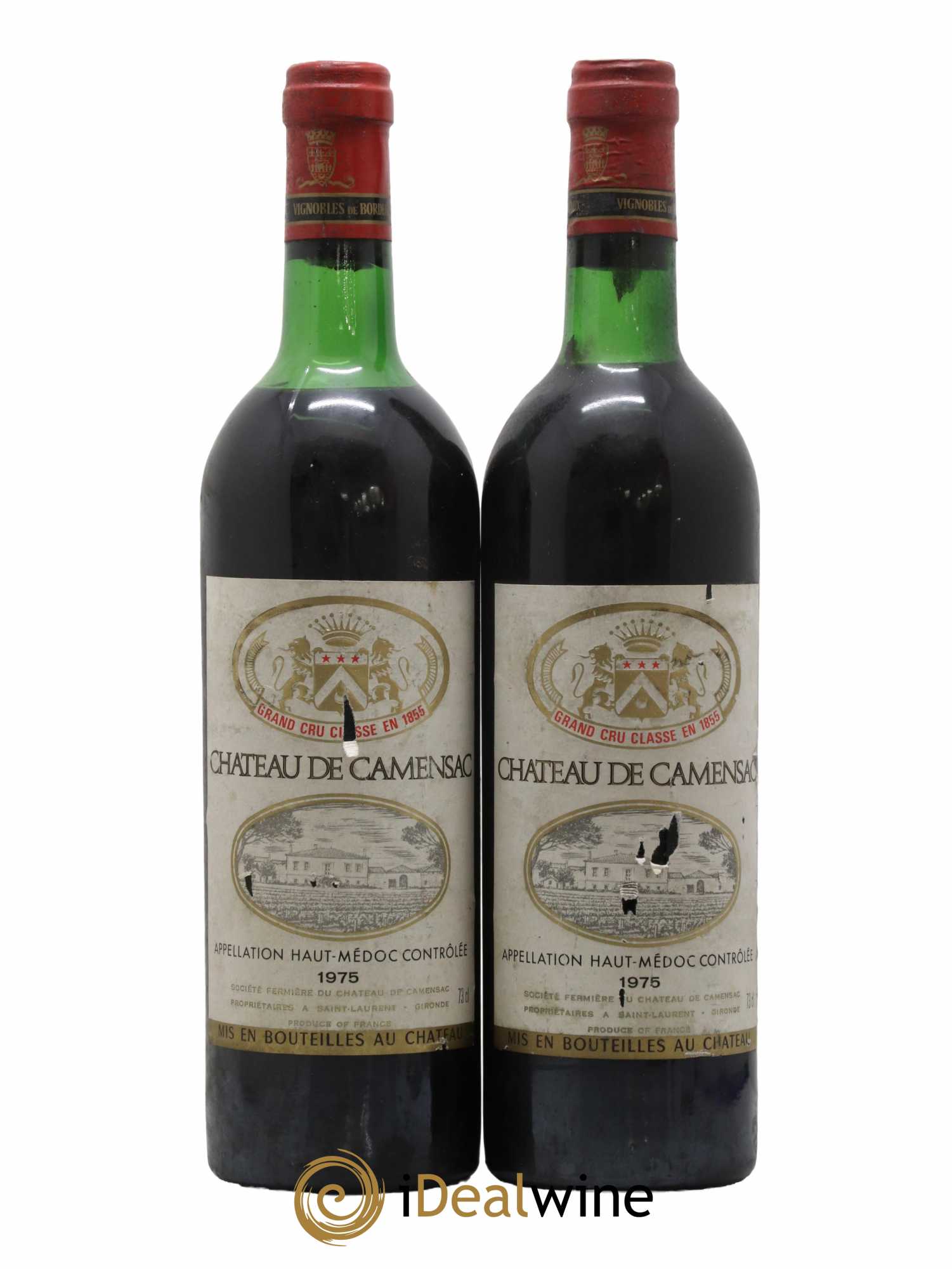 Château Camensac 5ème Grand Cru Classé 1975 - Lot de 2 bouteilles - 0