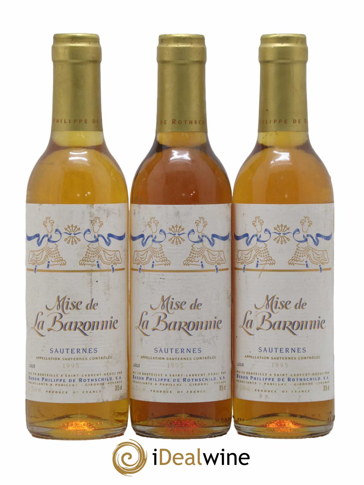 Sauternes Mise De La Baronnie 1995 - Lot de 3 demi bouteilles - 0