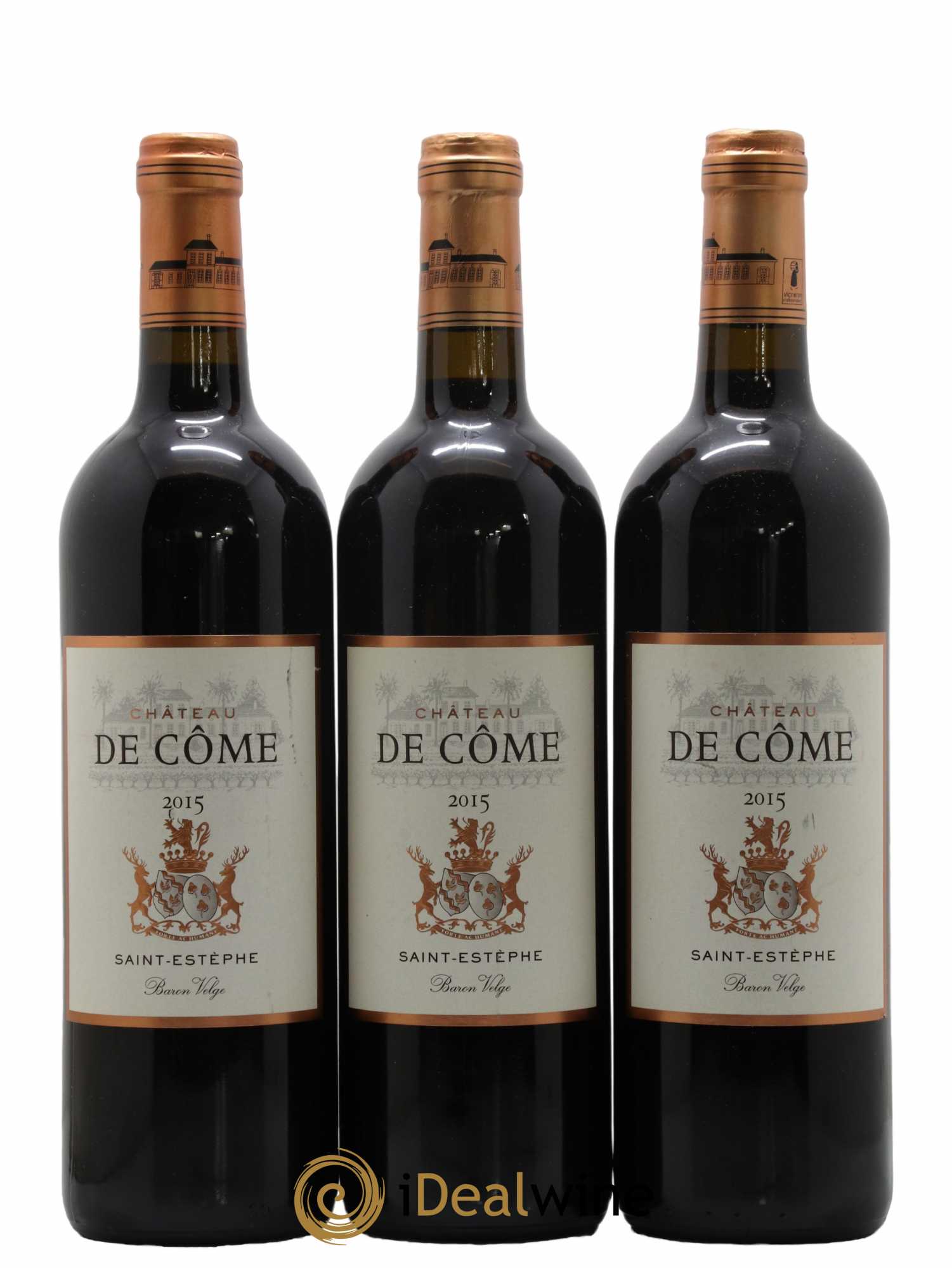 Saint-Estèphe Château de Côme (sans prix de réserve) 2015 - Lot de 3 bouteilles - 0
