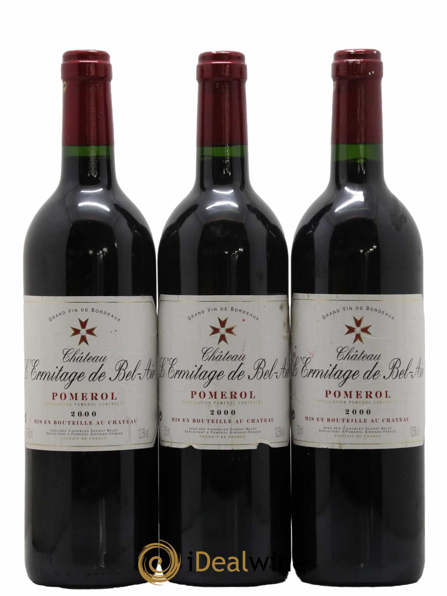 Pomerol Château L'Ermitage de Bel Air (sans prix de réserve) 2000 - Lot de 6 bouteilles - 1